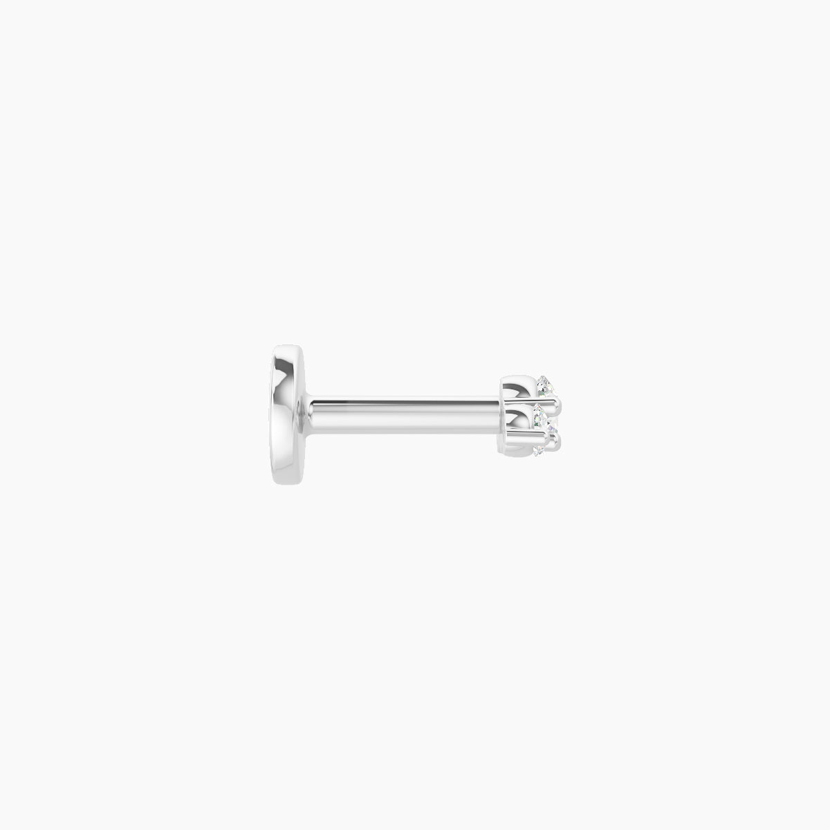 Bastet | 18k White Gold 5 mm 5 mm Trilogy Diamond Piercing