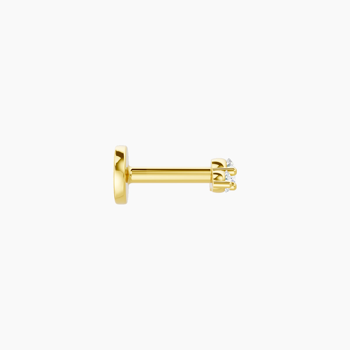 Bastet | 18k Yellow Gold 5 mm 5 mm Trilogy Diamond Piercing