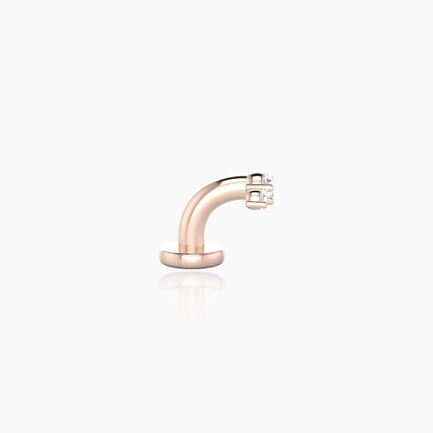 Bastet | 18k Rose Gold 6 mm 5.5 mm Trilogy Diamond Floating Navel Piercing