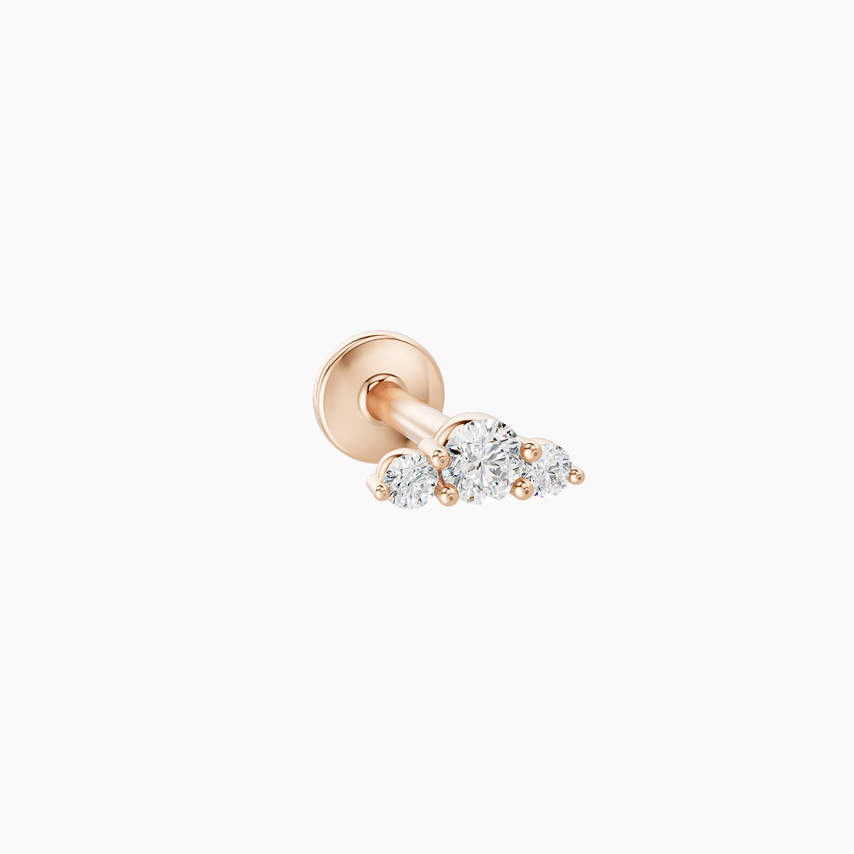 Bastet | 18k Rose Gold 5 mm 6.5 mm Trilogy Diamond Piercing