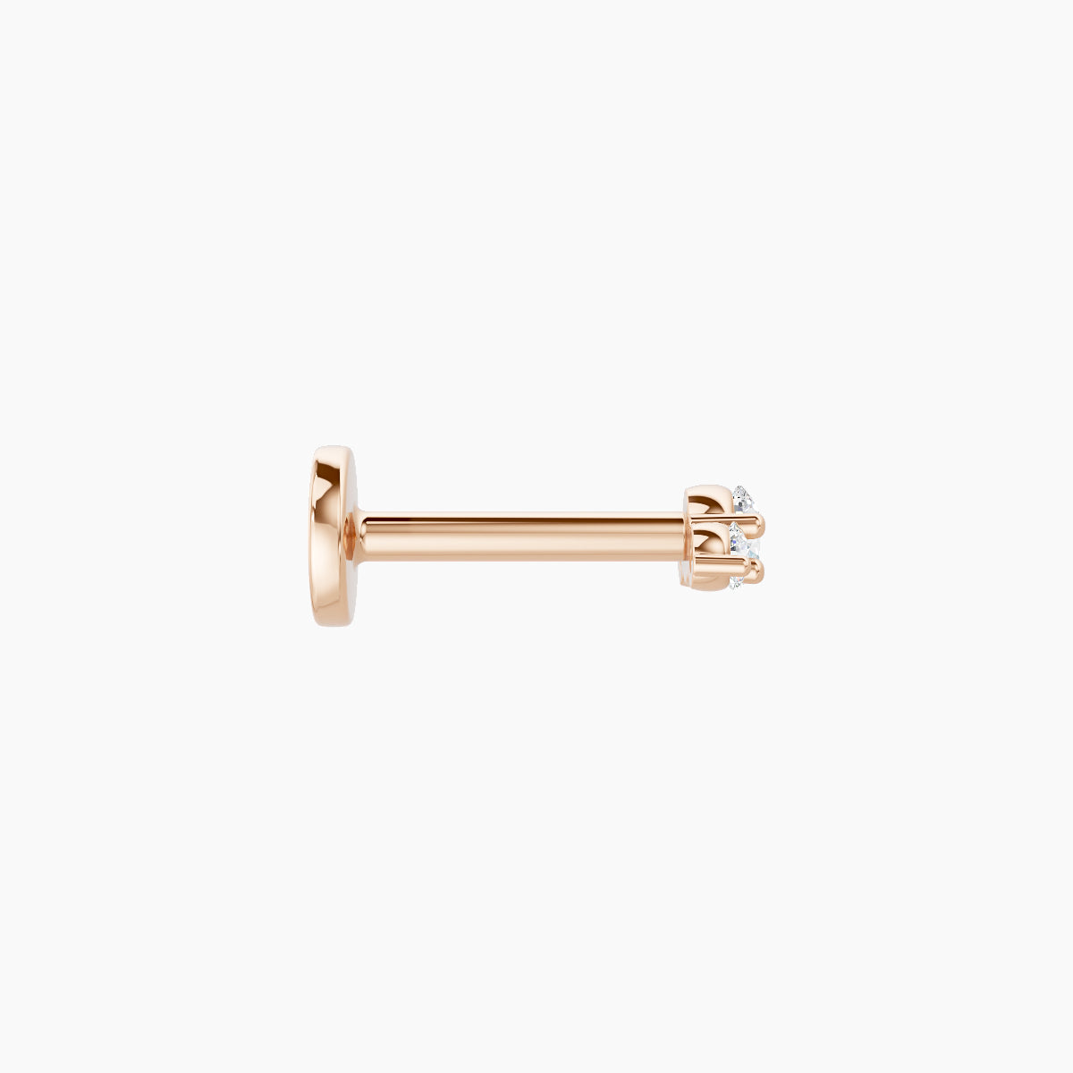 Bastet | 18k Rose Gold 5 mm 6.5 mm Trilogy Diamond Piercing