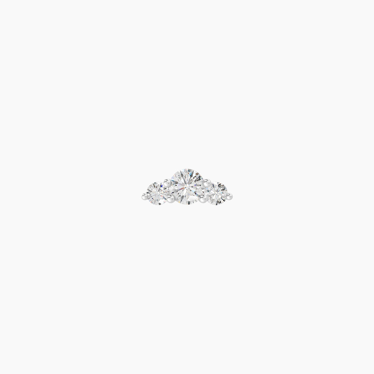Bastet | 18k White Gold 5 mm 6.5 mm Trilogy Diamond Piercing