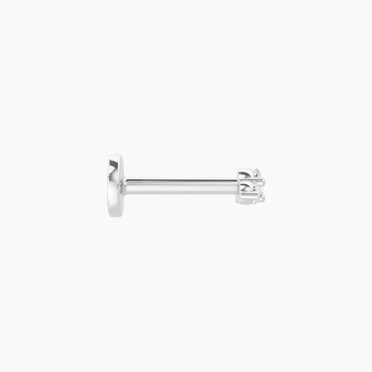 Bastet | 18k White Gold 5 mm 6.5 mm Trilogy Diamond Piercing