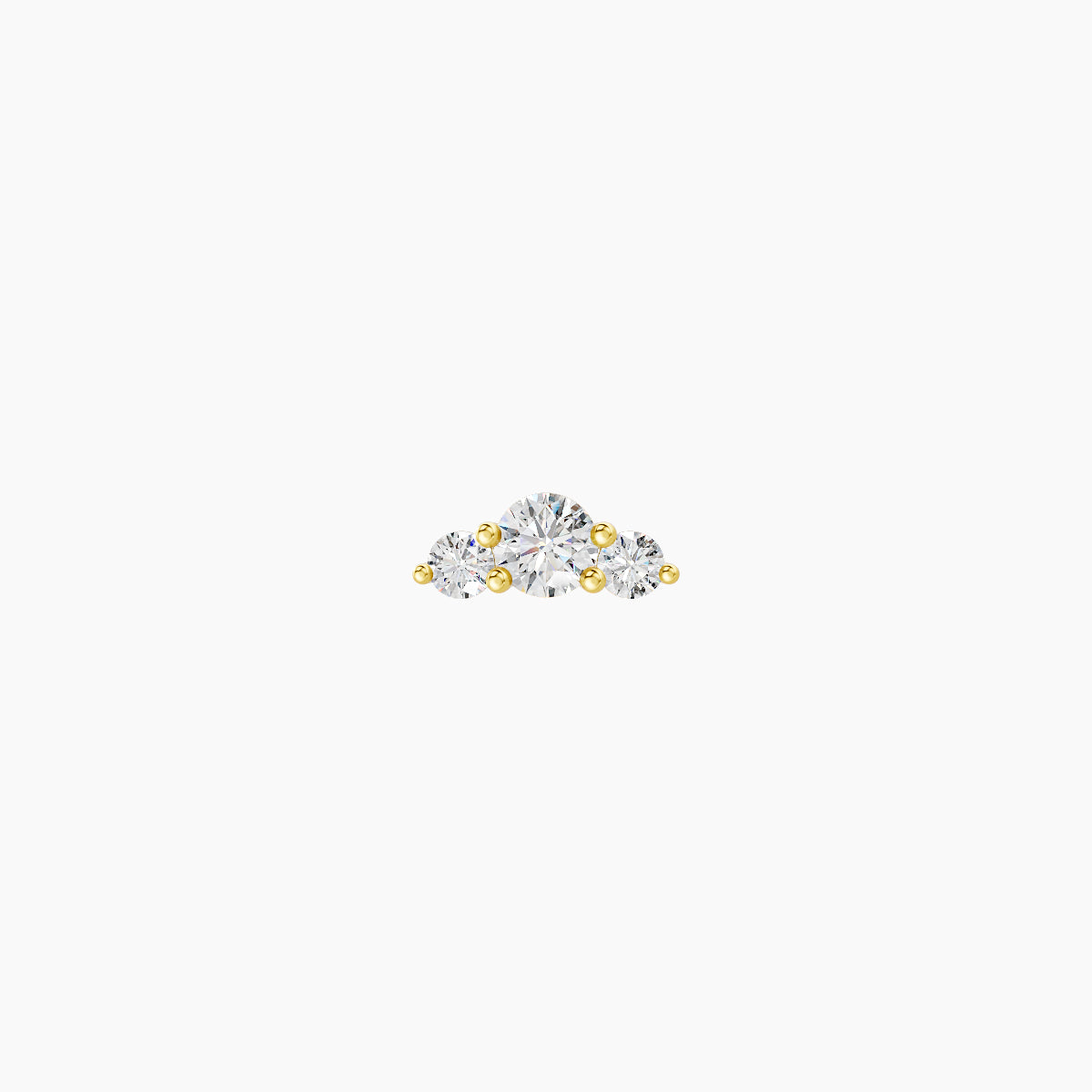 Bastet | 18k Yellow Gold 5 mm 6.5 mm Trilogy Diamond Piercing