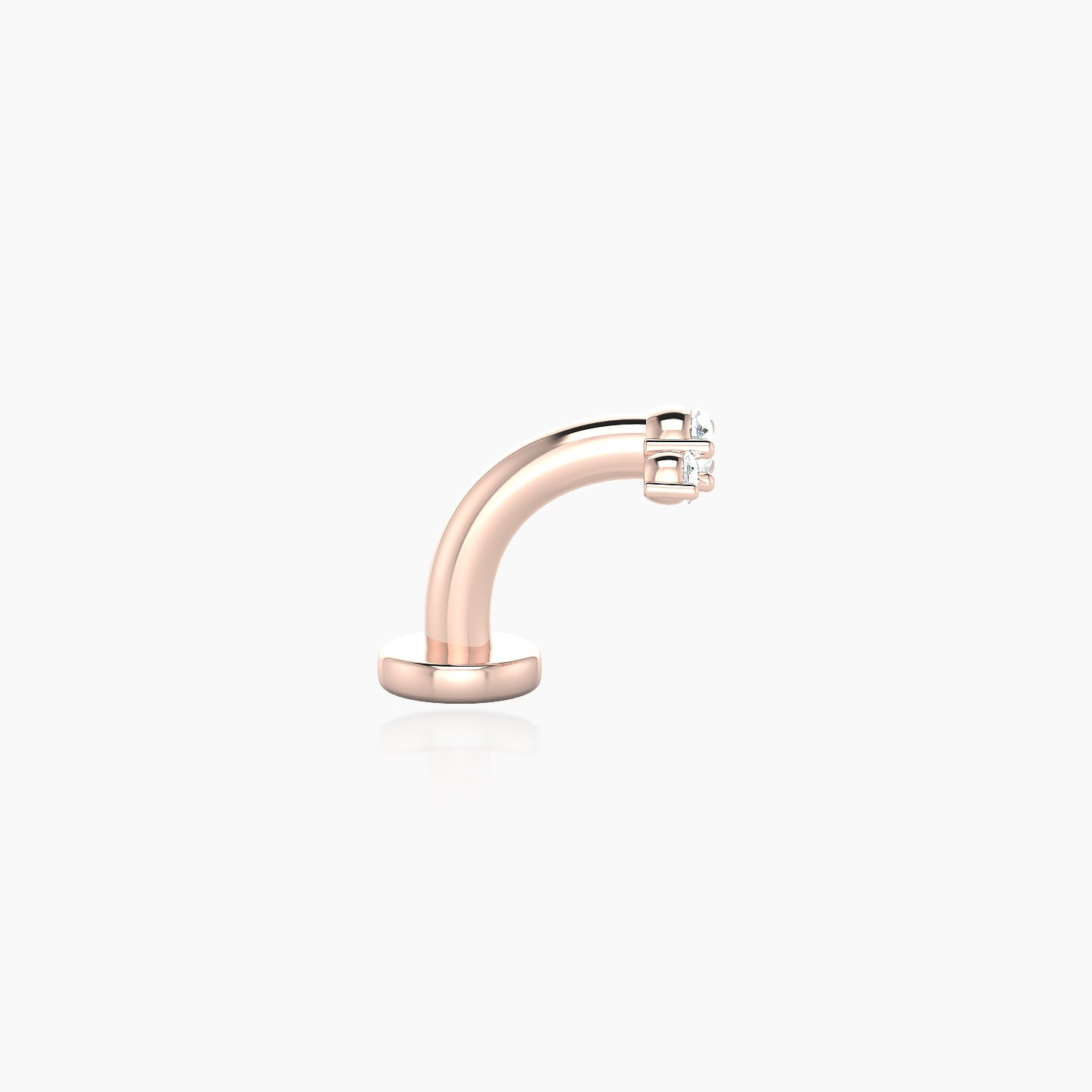 Bastet | 18k Rose Gold 8 mm 5.5 mm Trilogy Diamond Floating Navel Piercing