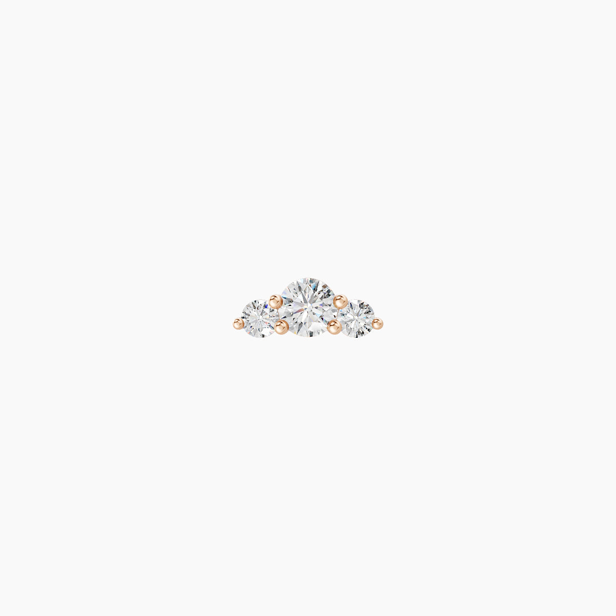 Bastet | 18k Rose Gold 5 mm 8 mm Trilogy Diamond Piercing