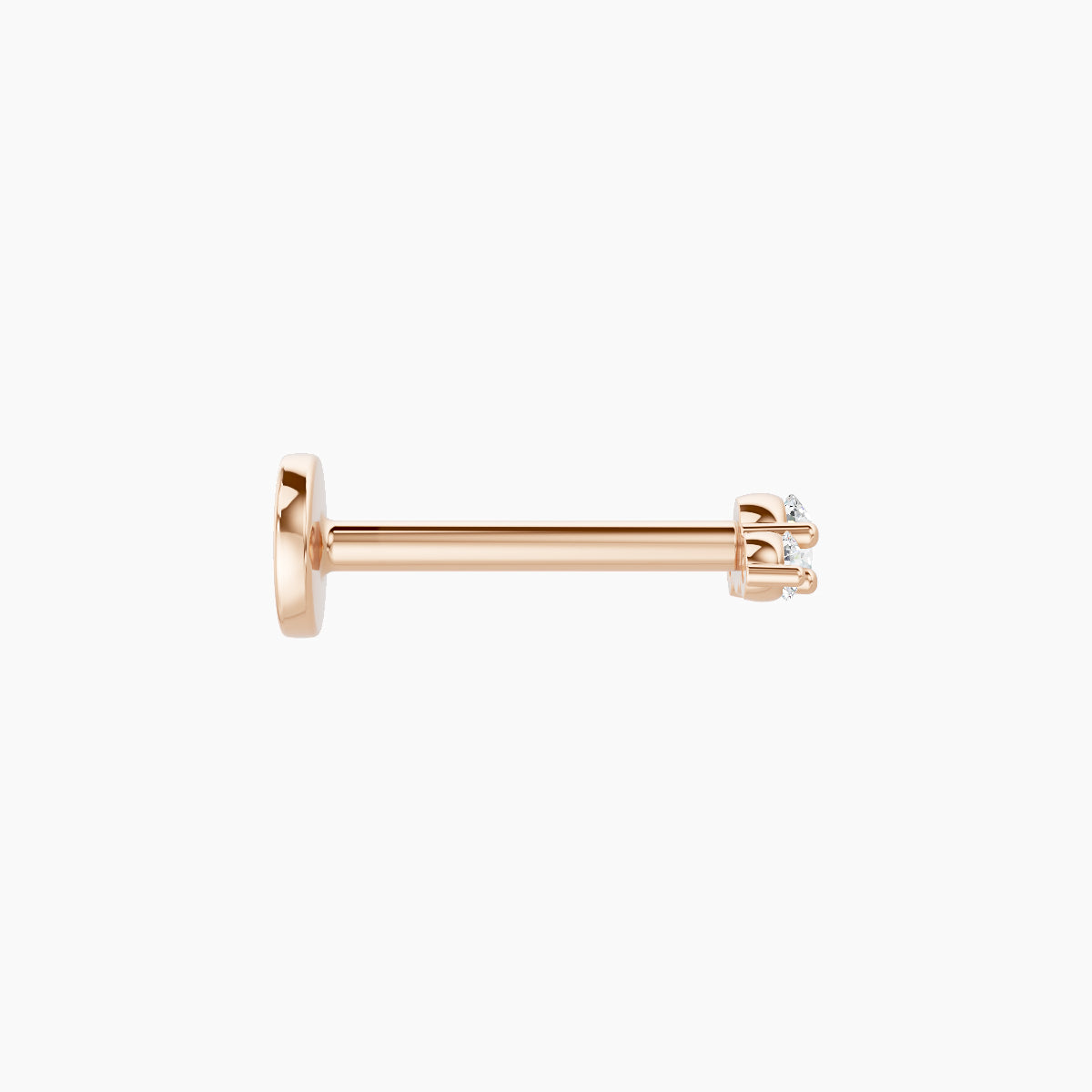 Bastet | 18k Rose Gold 5 mm 8 mm Trilogy Diamond Piercing