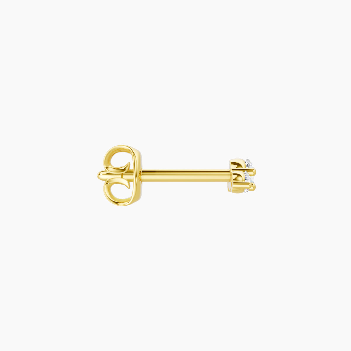 Bastet | 18k Yellow Gold 5 mm Trilogy Diamond Earring