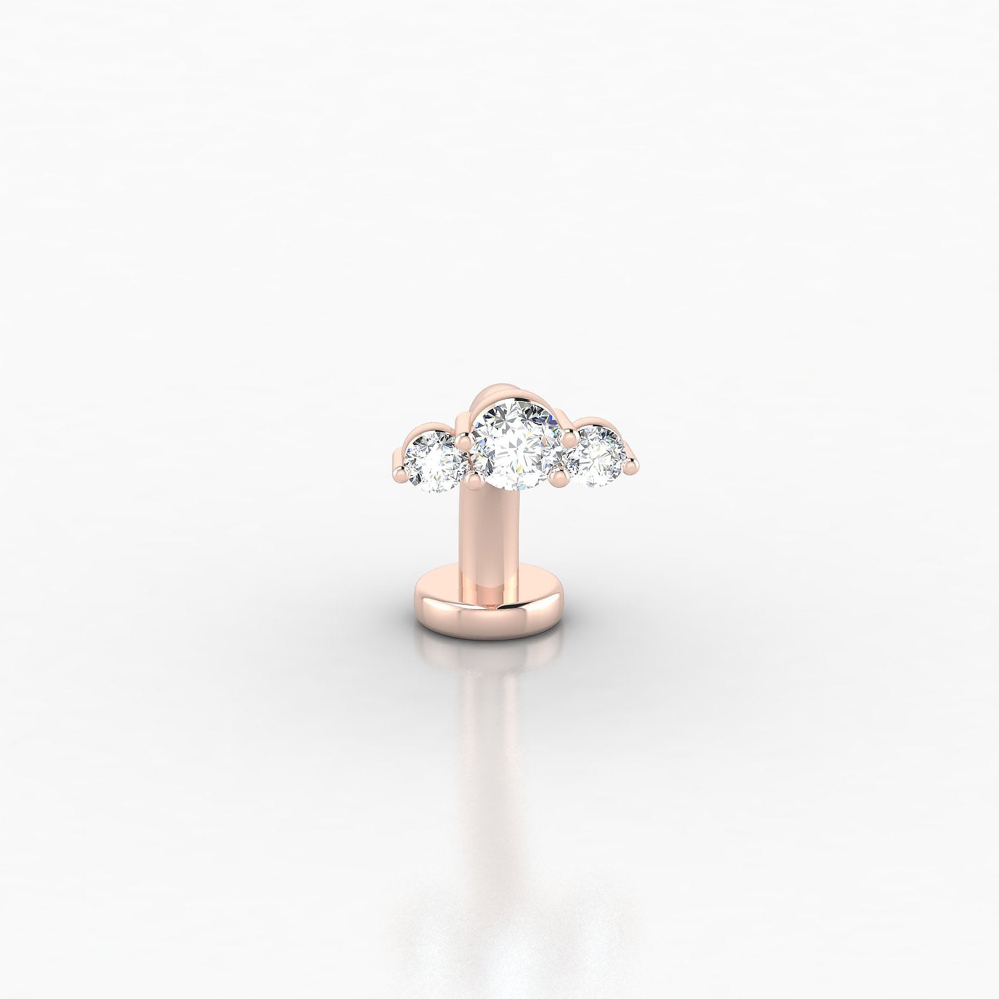 Bastet | 18k Rose Gold 10 mm 7 mm Trilogy Diamond Floating Navel Piercing
