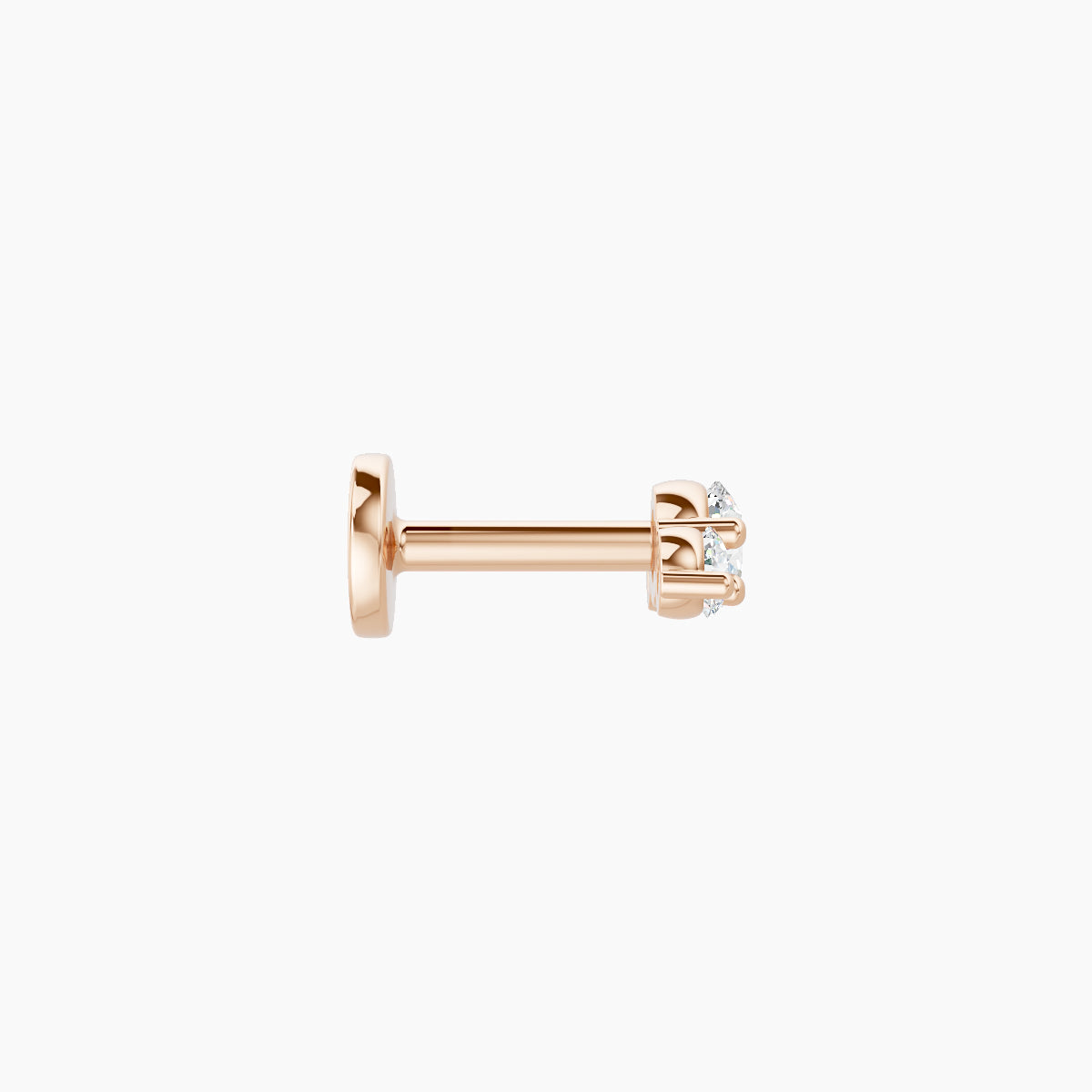 Bastet | 18k Rose Gold 6.5 mm 5 mm Trilogy Diamond Piercing