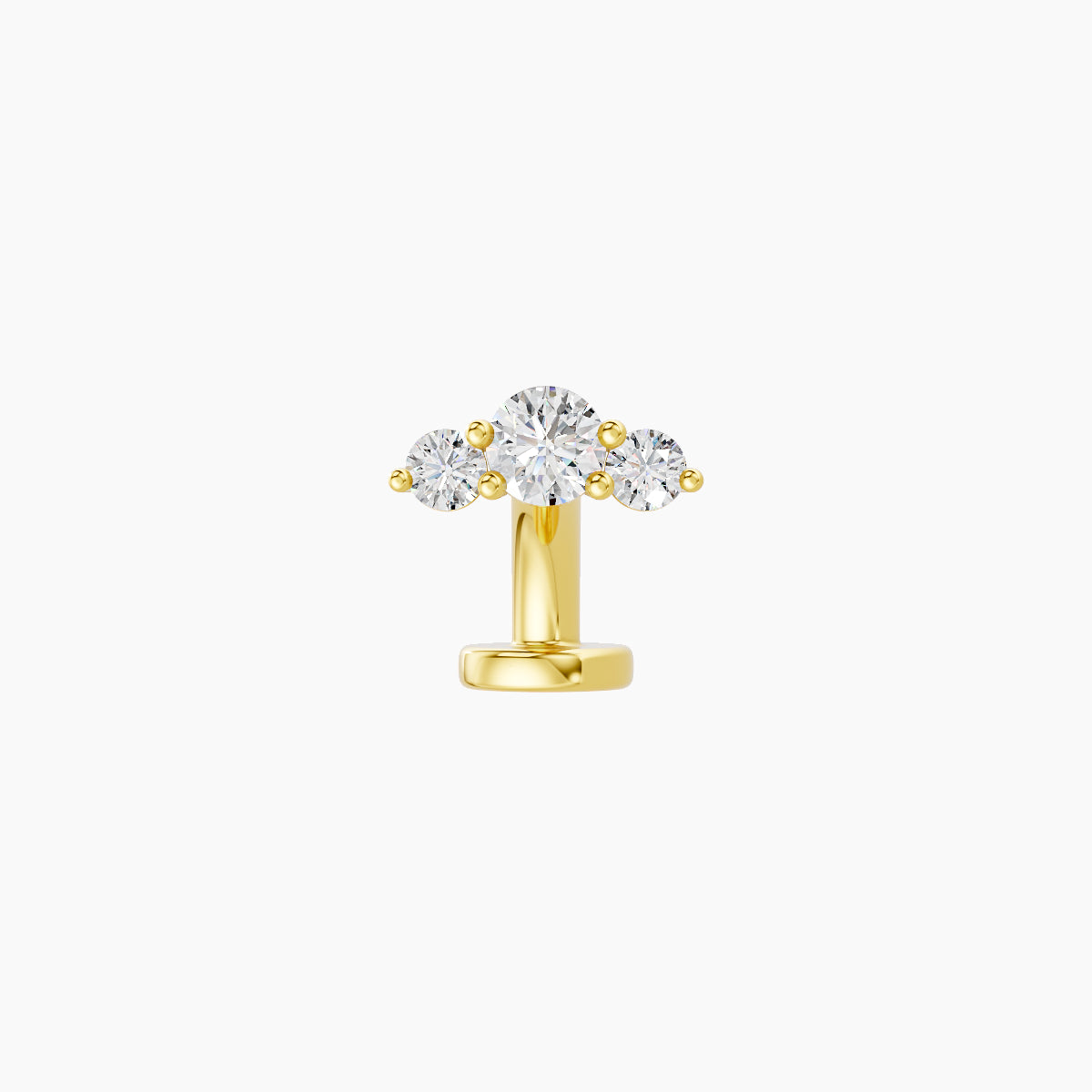Bastet | 18k Yellow Gold 6.5 mm 6 mm Trilogy Diamond Floating Navel Piercing