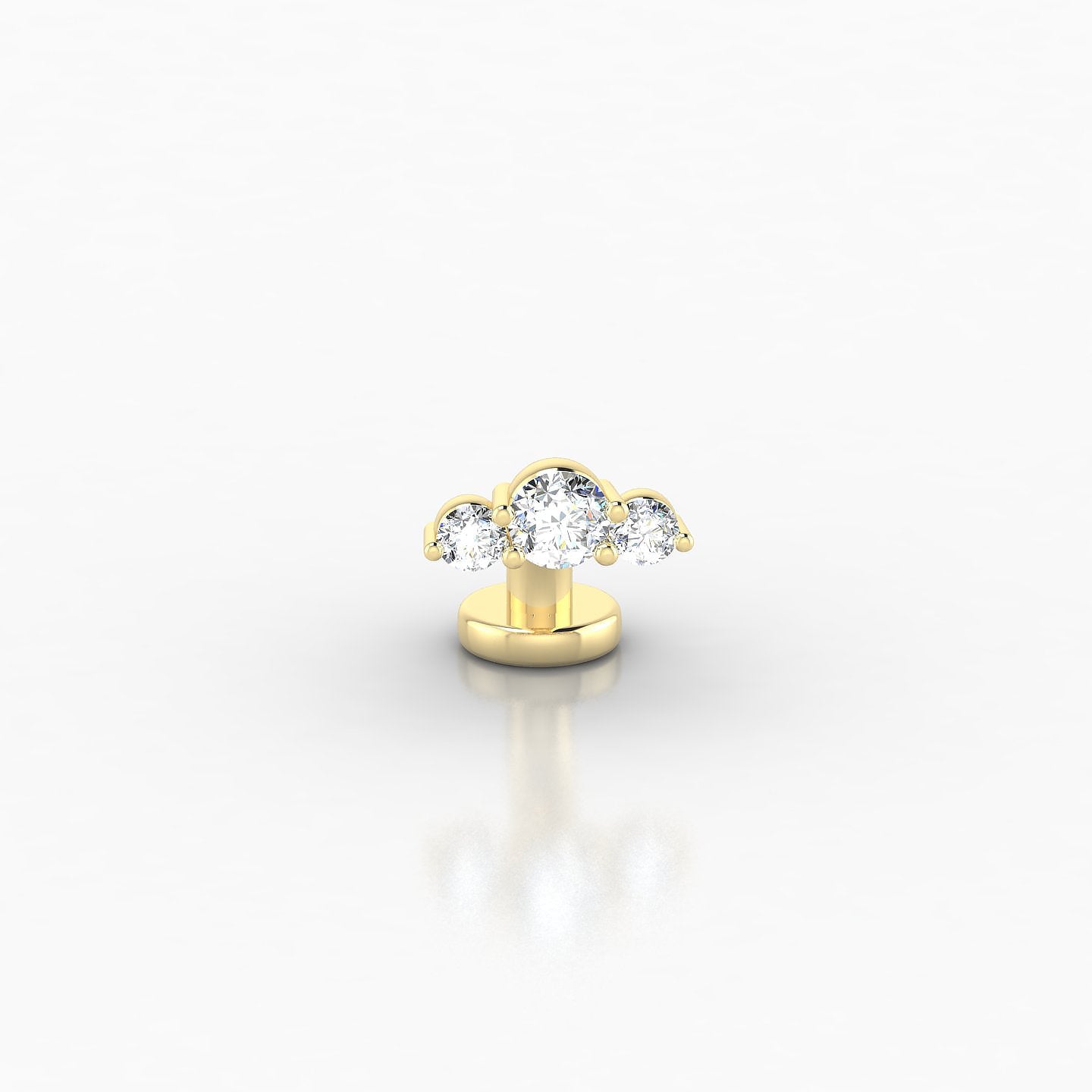 Bastet | 18k Yellow Gold 6 mm 7 mm Trilogy Diamond Floating Navel Piercing