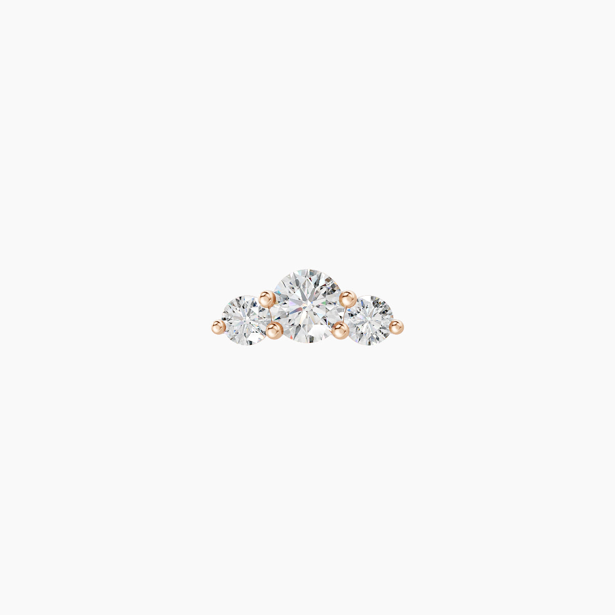 Bastet | 18k Rose Gold 6.5 mm 6.5 mm Trilogy Diamond Piercing