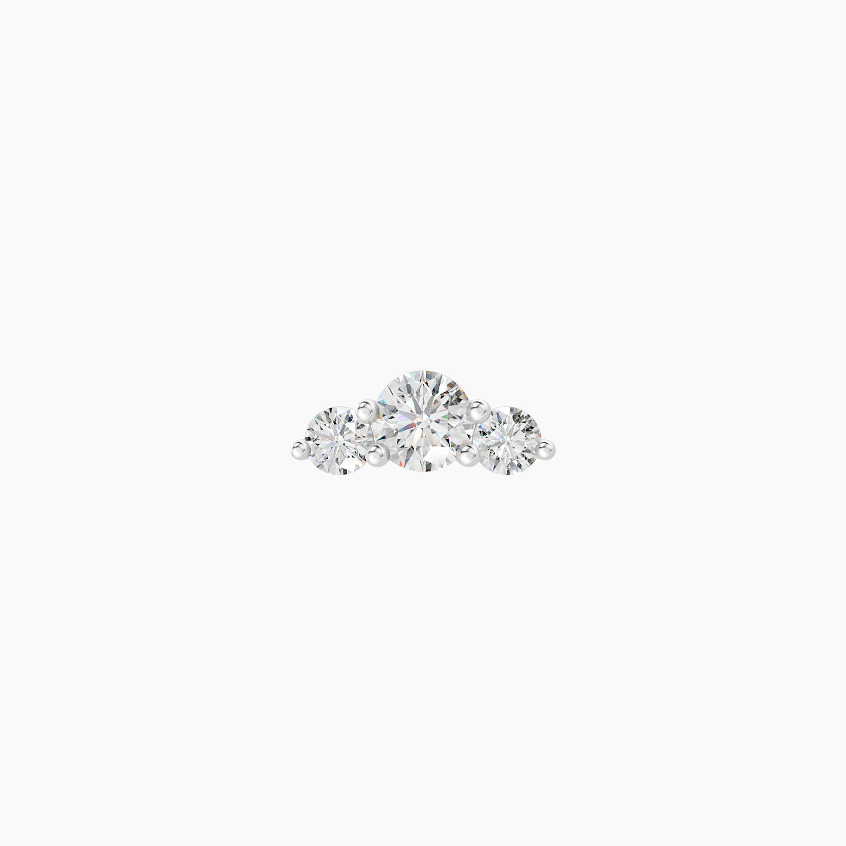 Bastet | 18k White Gold 6.5 mm 6.5 mm Trilogy Diamond Piercing
