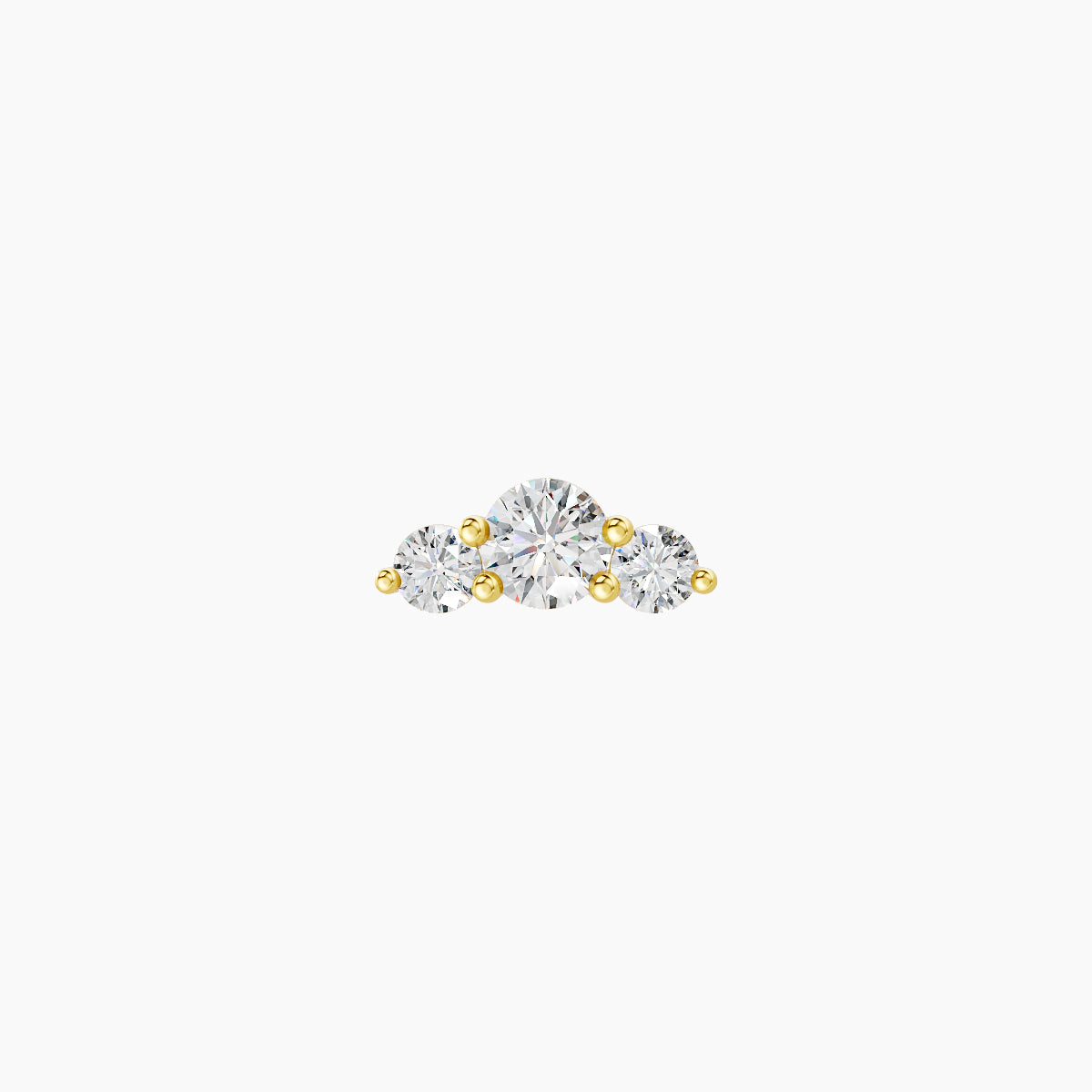 Bastet | 18k Yellow Gold 6.5 mm 6.5 mm Trilogy Diamond Piercing