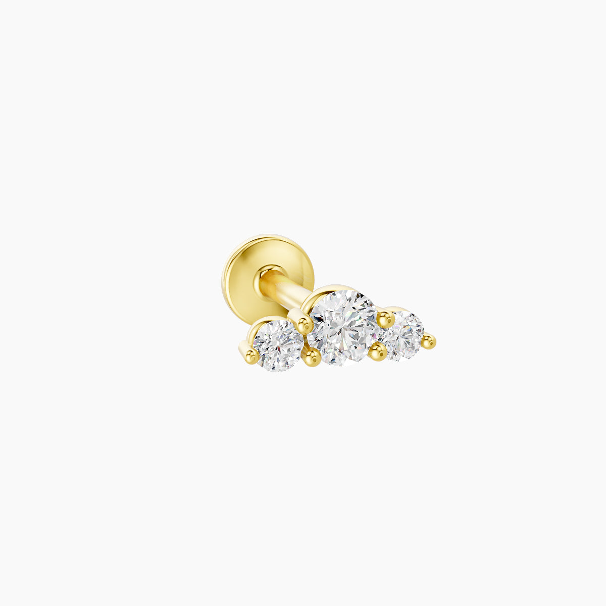 Bastet | 18k Yellow Gold 6.5 mm 6.5 mm Trilogy Diamond Piercing