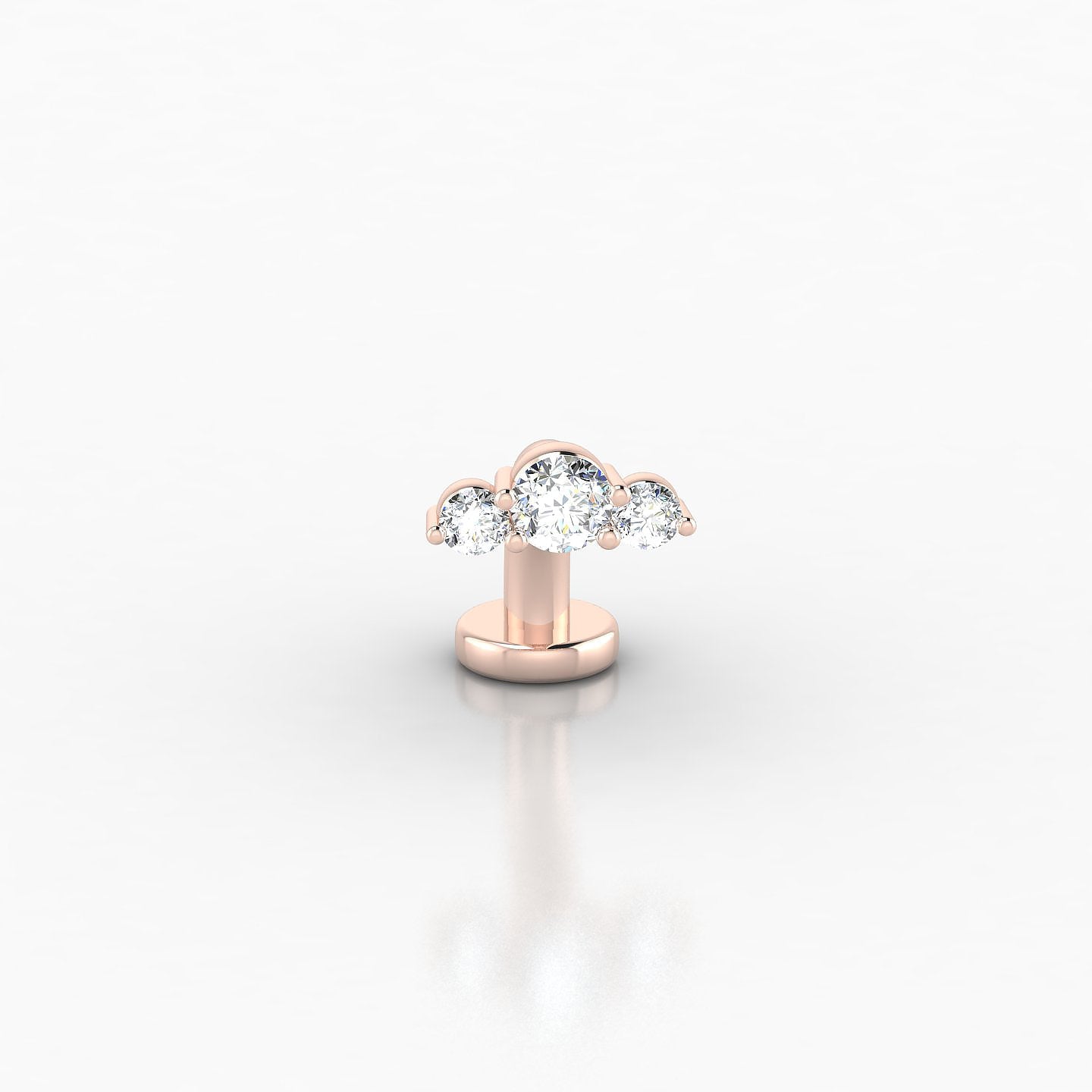 Bastet | 18k Rose Gold 8 mm 7 mm Trilogy Diamond Floating Navel Piercing