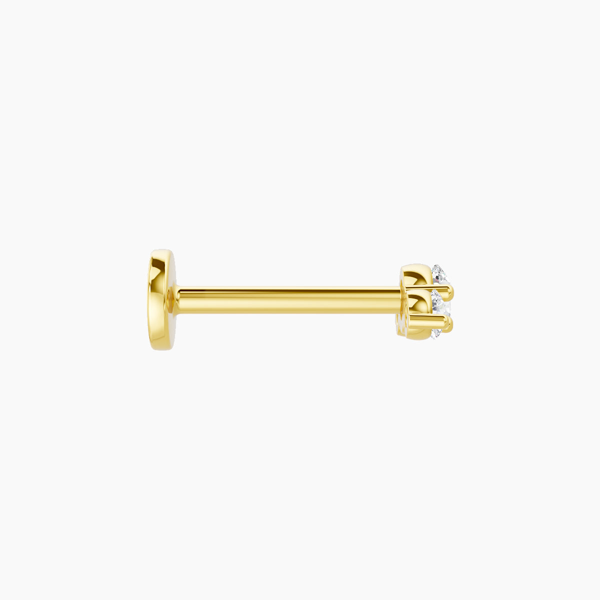 Bastet | 18k Yellow Gold 6.5 mm 8 mm Trilogy Diamond Piercing
