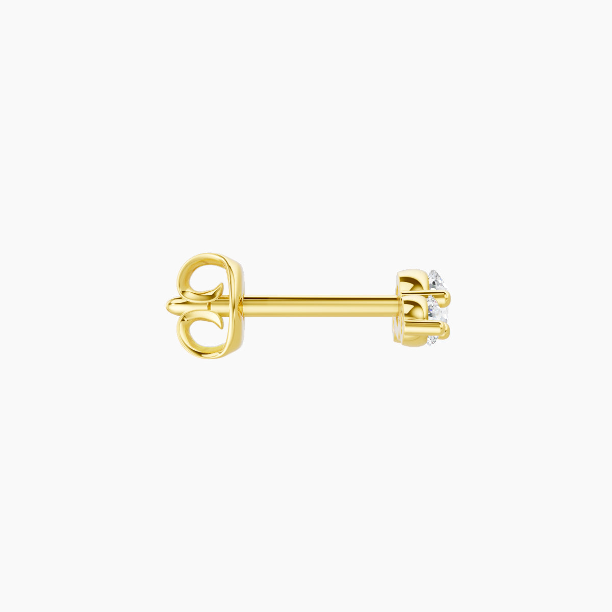 Bastet | 18k Yellow Gold 6.5 mm Trilogy Diamond Earring