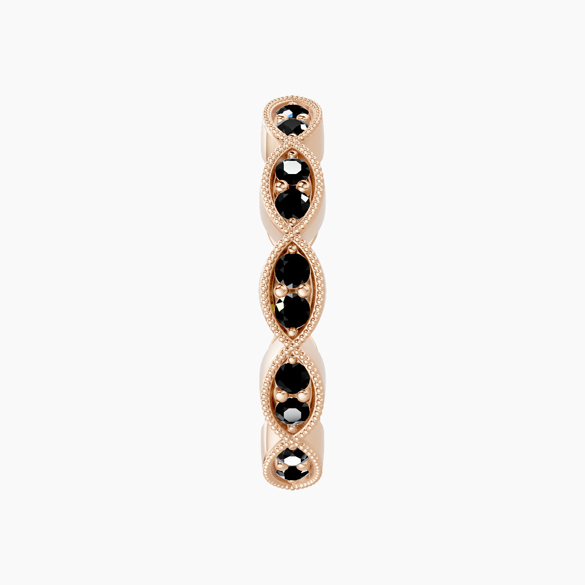 Bellona | 18k Rose Gold 11 mm Black Diamond Hoop Piercing