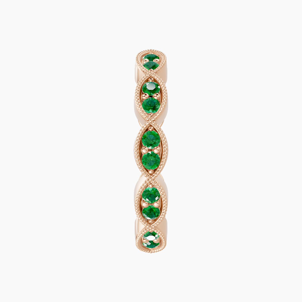Bellona | 18k Rose Gold 11 mm Emerald Hoop Piercing