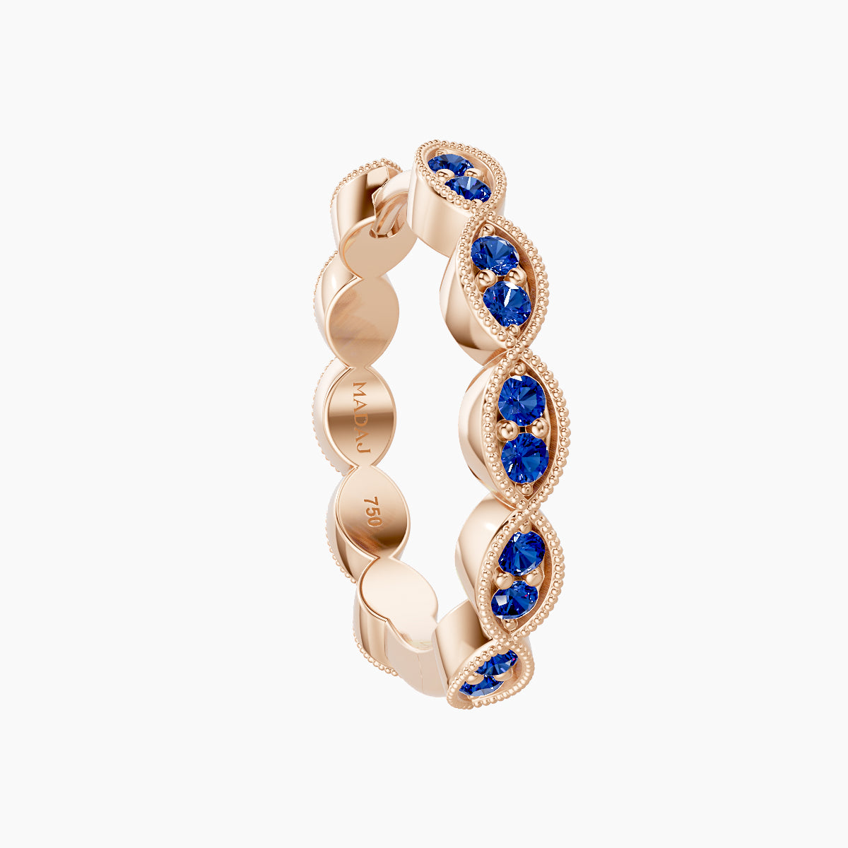 Bellona | 18k Rose Gold 11 mm Sapphire Hoop Piercing
