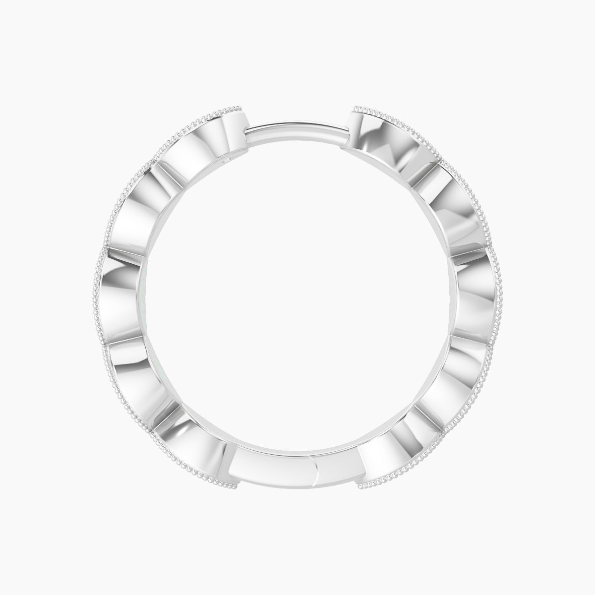 Bellona | 18k White Gold 11 mm Black Diamond Hoop Piercing