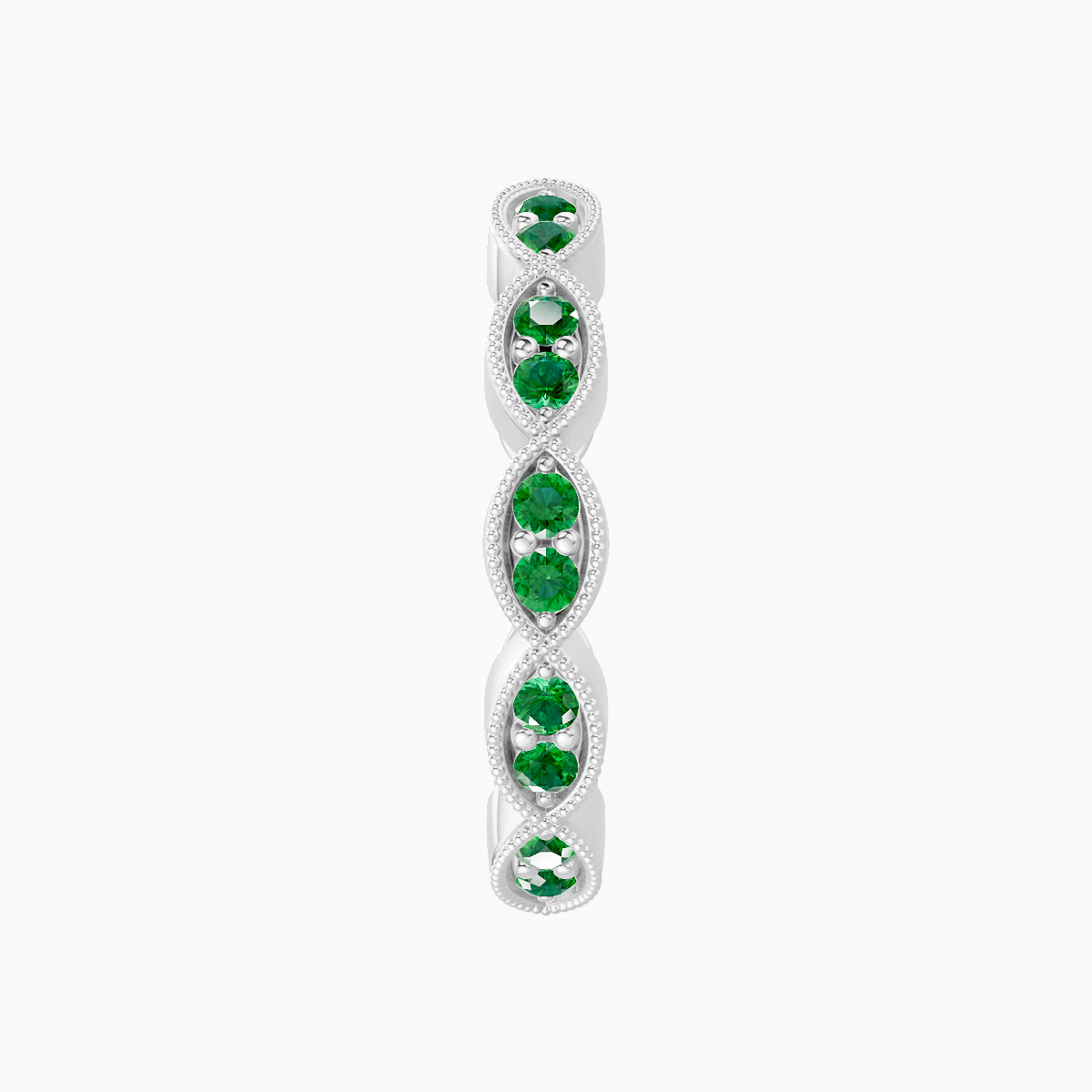 Bellona | 18k White Gold 11 mm Emerald Hoop Piercing