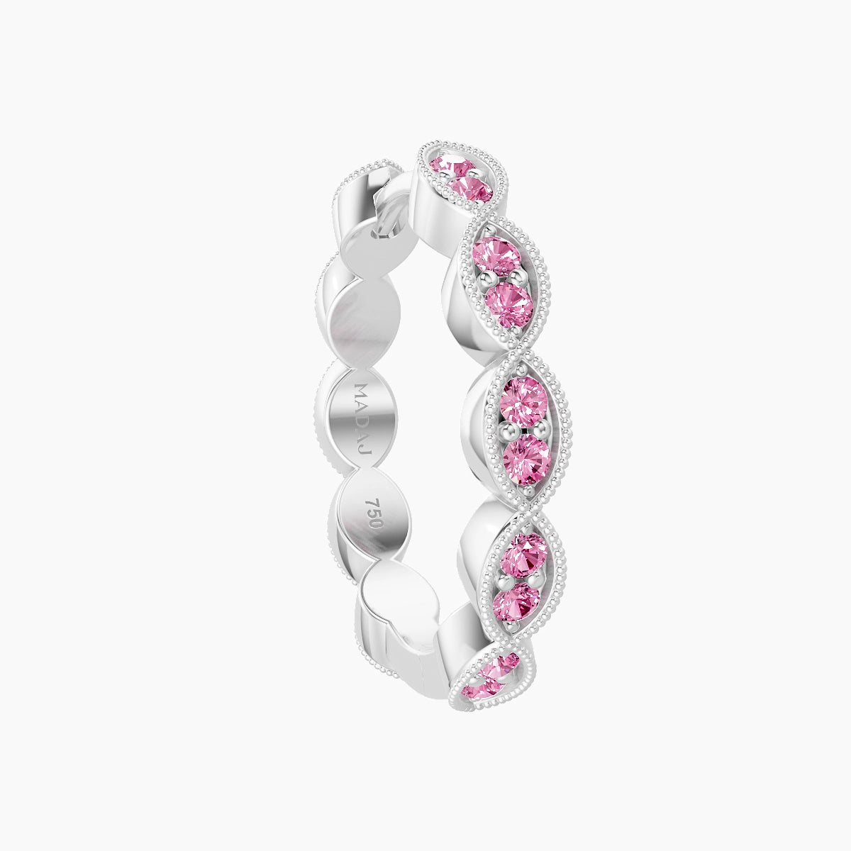 Bellona | 18k White Gold 11 mm Pink Sapphire Hoop Piercing