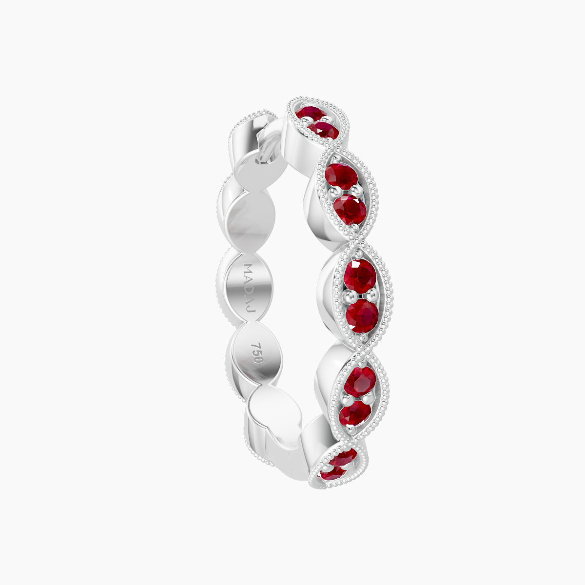 Bellona | 18k White Gold 11 mm Ruby Hoop Piercing