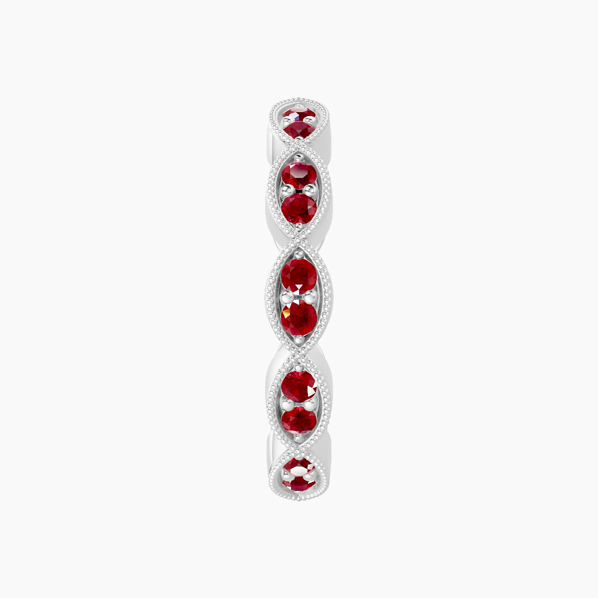 Bellona | 18k White Gold 11 mm Ruby Hoop Piercing