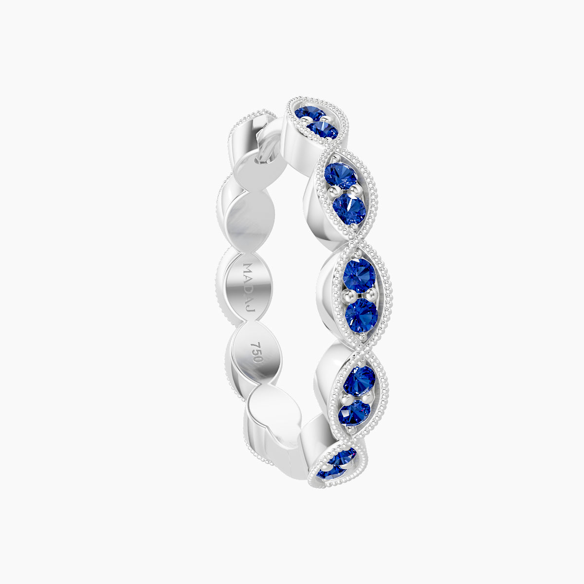 Bellona | 18k White Gold 11 mm Sapphire Hoop Piercing