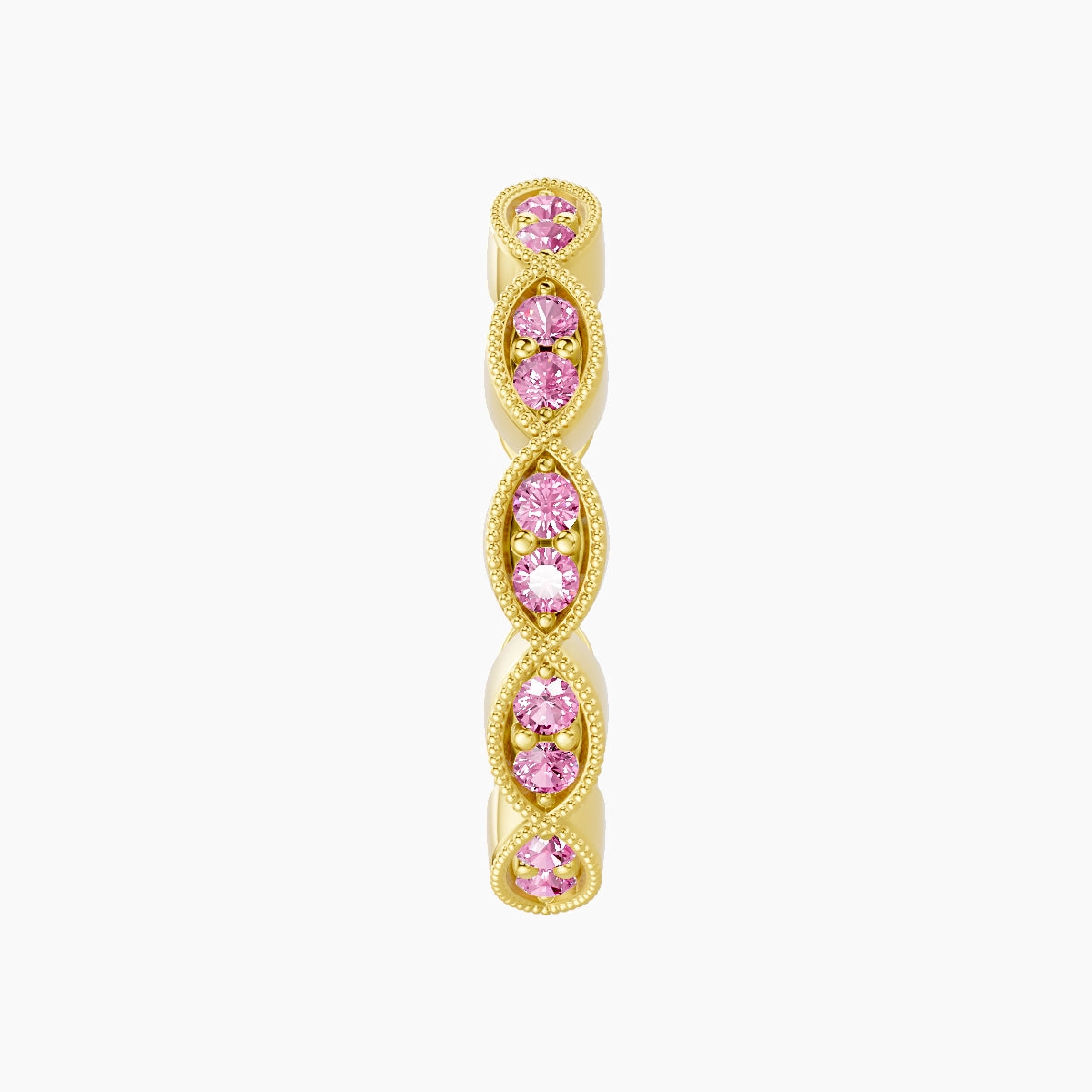 Bellona | 18k Yellow Gold 11 mm Pink Sapphire Hoop Piercing