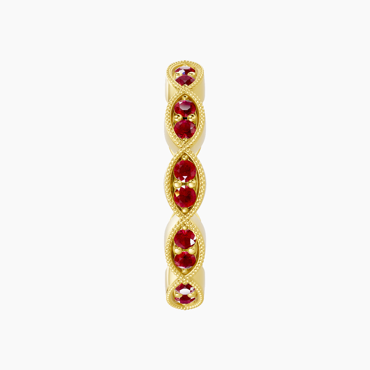 Bellona | 18k Yellow Gold 11 mm Ruby Hoop Piercing