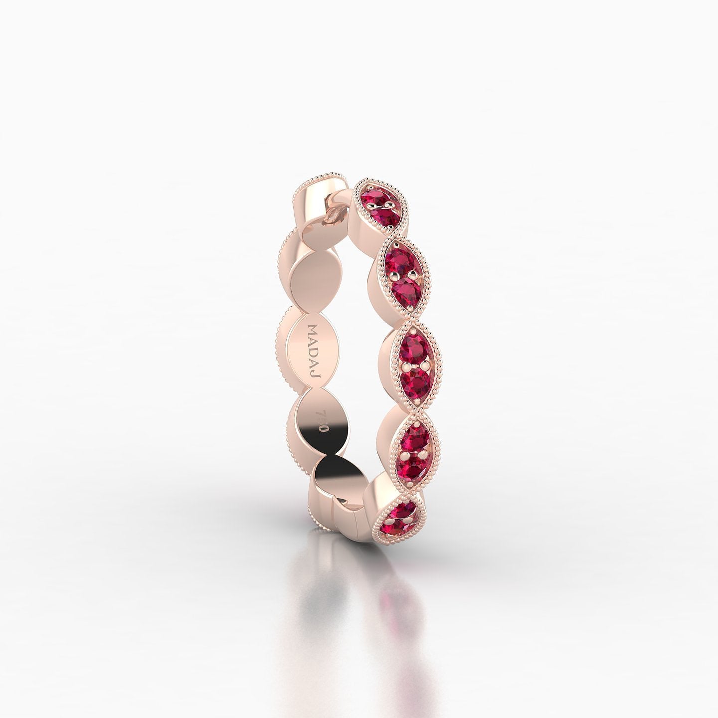 Bellona | 18k Rose Gold 11 mm Ruby Hoop Piercing