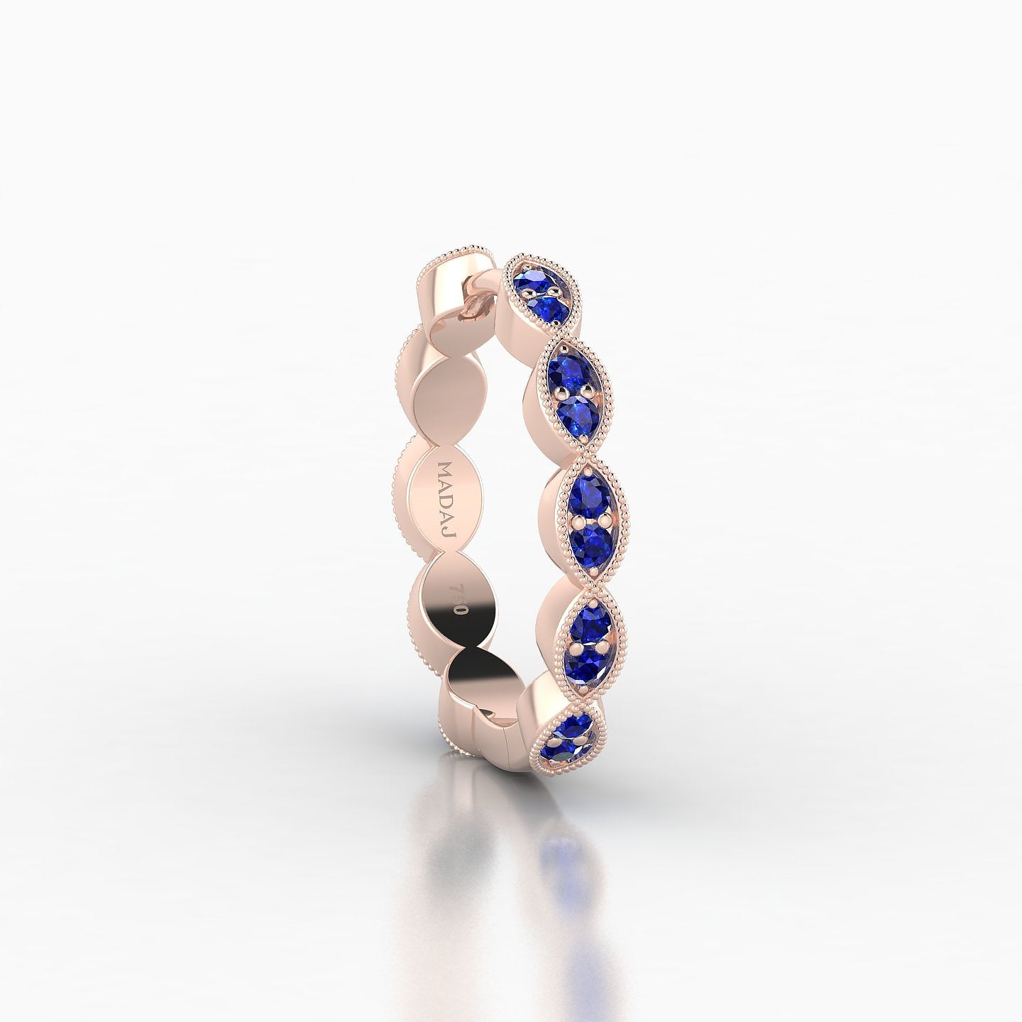 Bellona | 18k Rose Gold 11 mm Sapphire Hoop Piercing