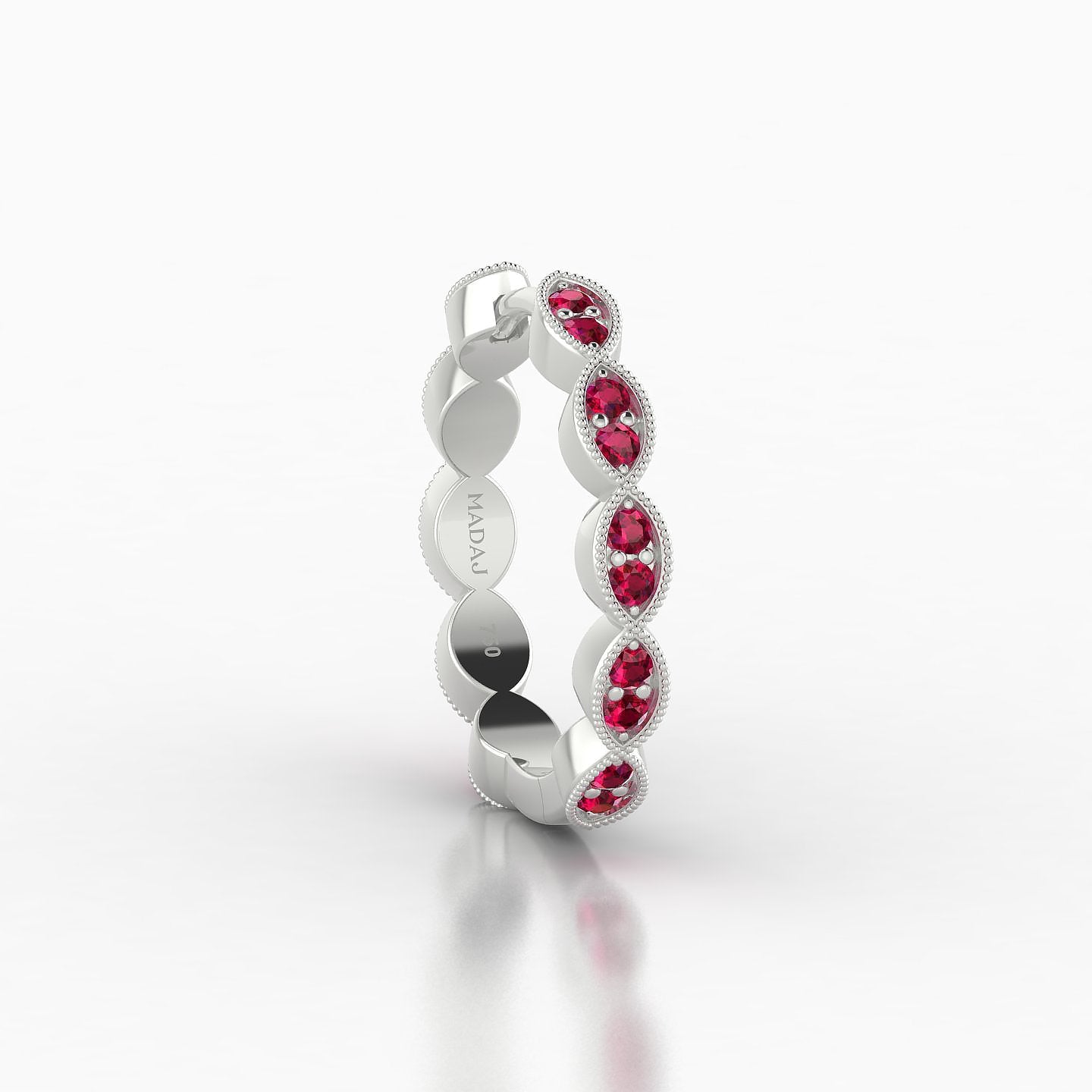 Bellona | 18k White Gold 11 mm Ruby Hoop Piercing