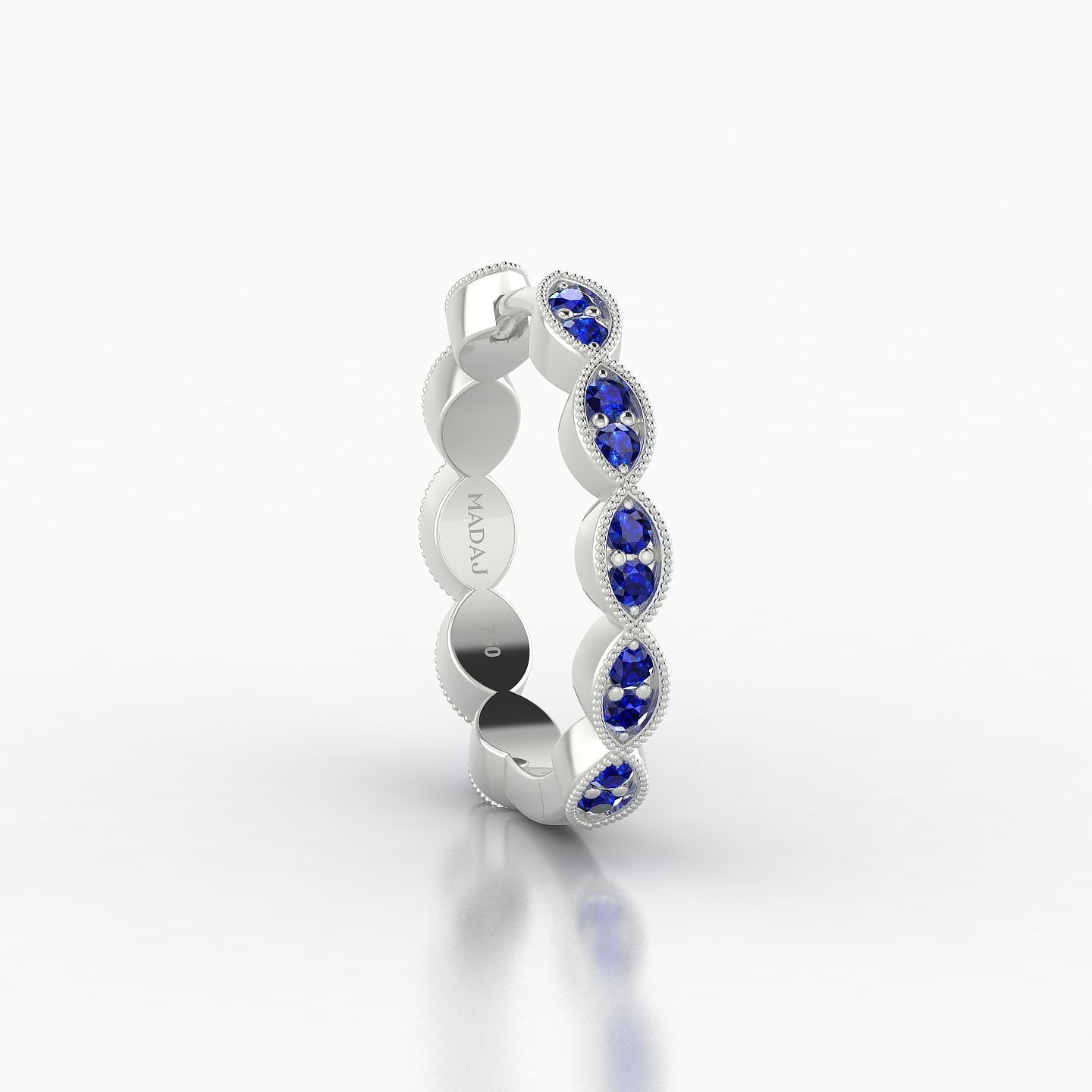 Bellona | 18k White Gold 11 mm Sapphire Hoop Piercing