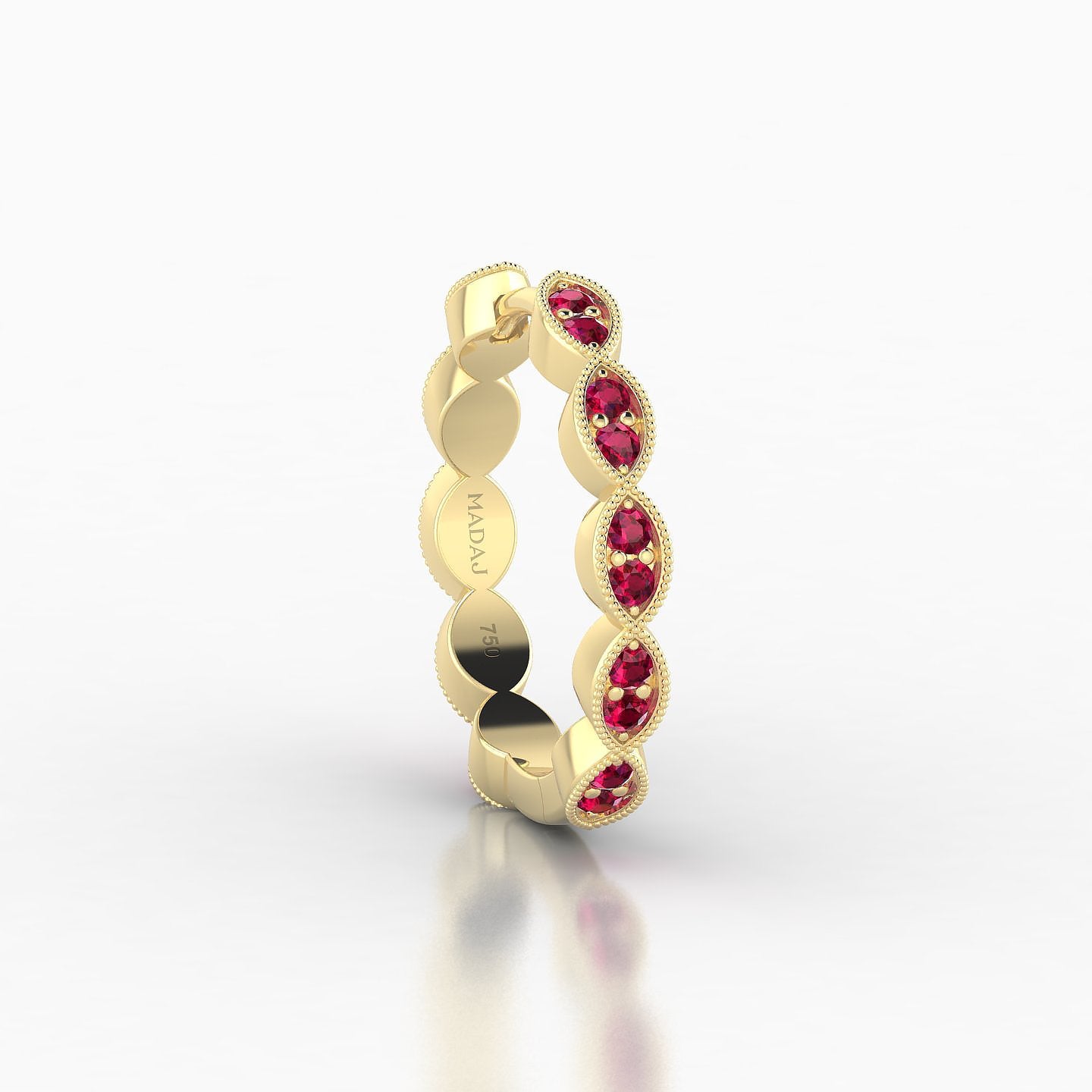 Bellona | 18k Yellow Gold 11 mm Ruby Hoop Piercing