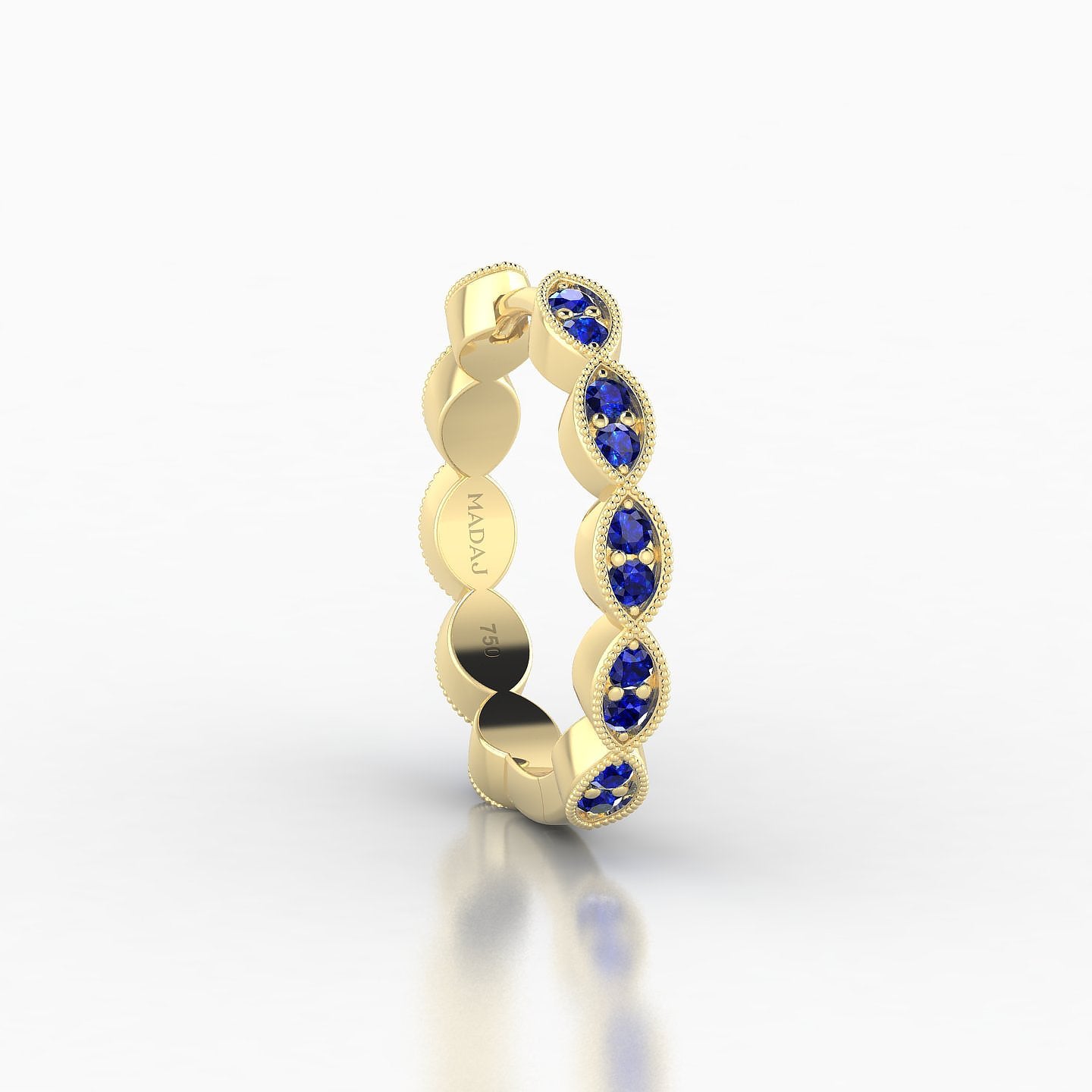 Bellona | 18k Yellow Gold 11 mm Sapphire Hoop Piercing