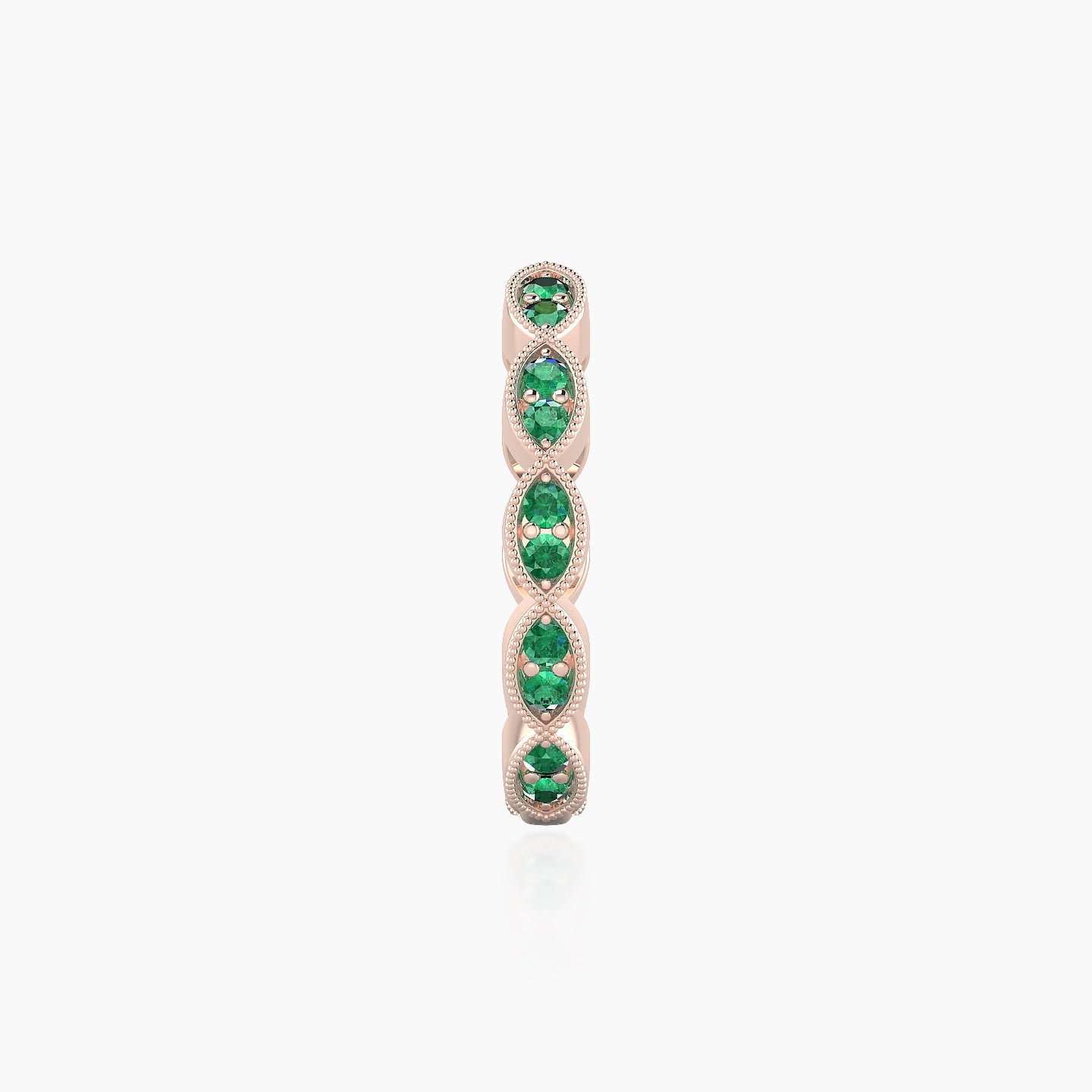 Bellona | 18k Rose Gold 11 mm Emerald Hoop Piercing