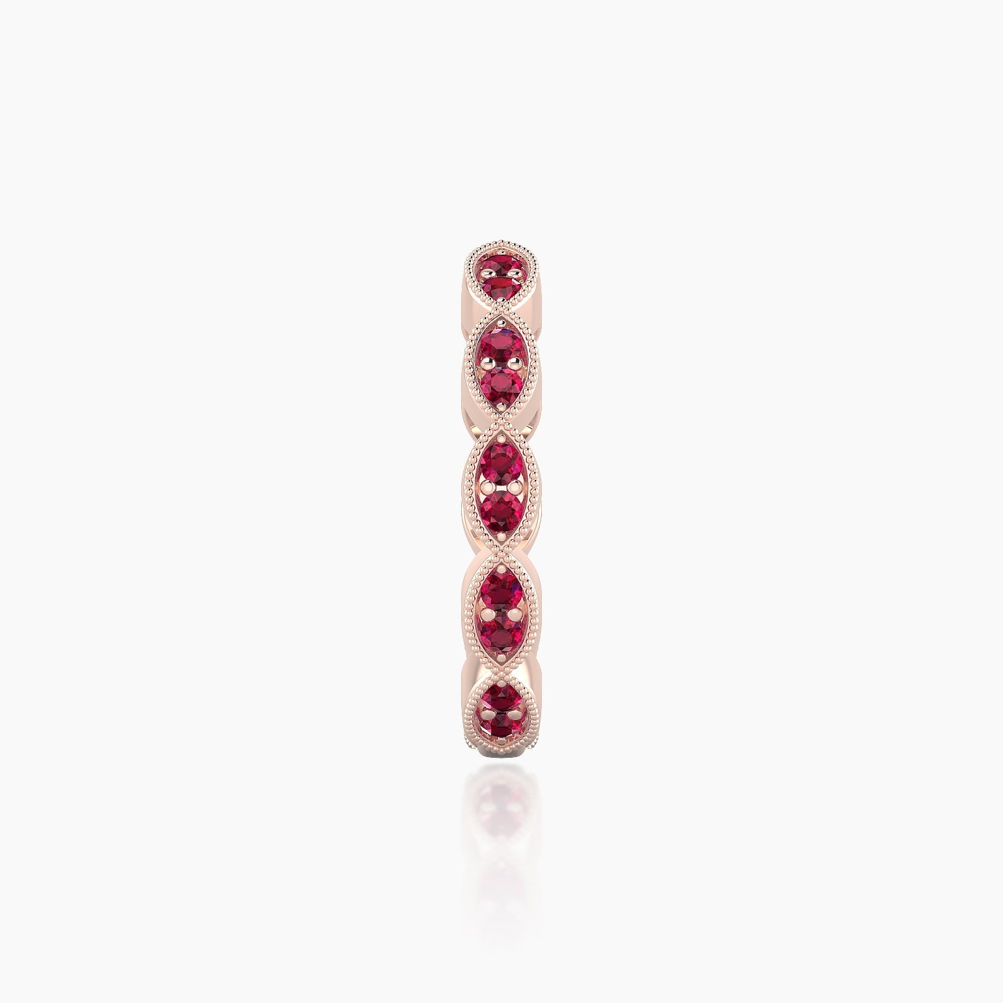 Bellona | 18k Rose Gold 11 mm Ruby Hoop Piercing