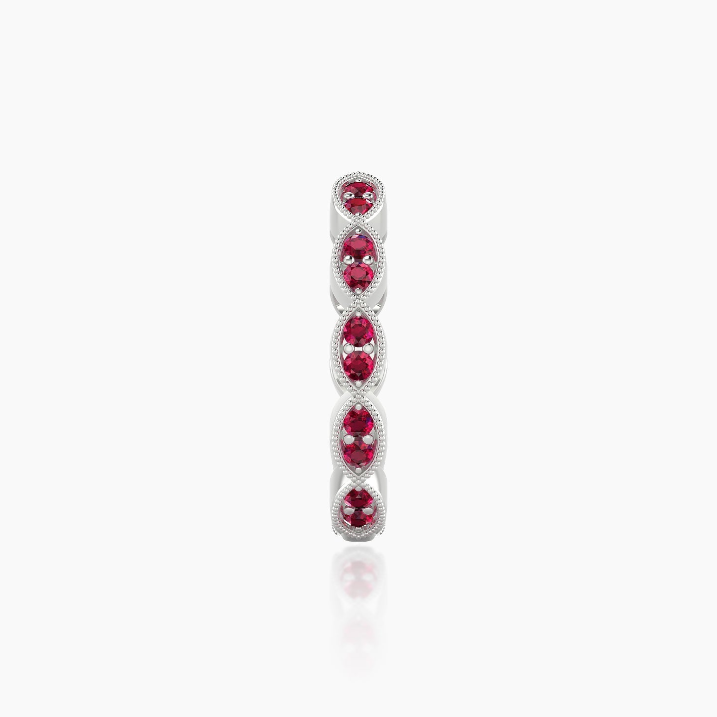 Bellona | 18k White Gold 11 mm Ruby Hoop Piercing