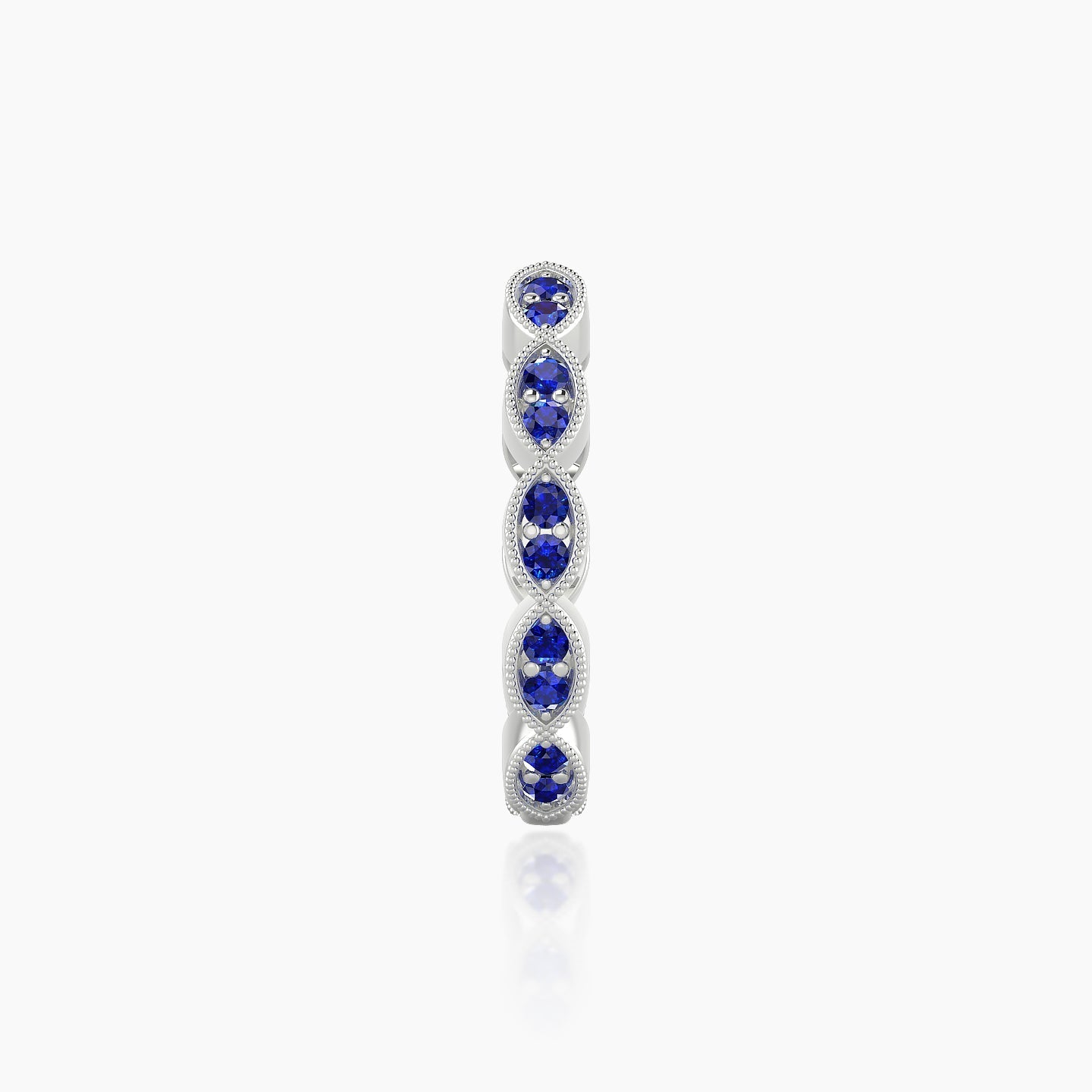 Bellona | 18k White Gold 11 mm Sapphire Hoop Piercing