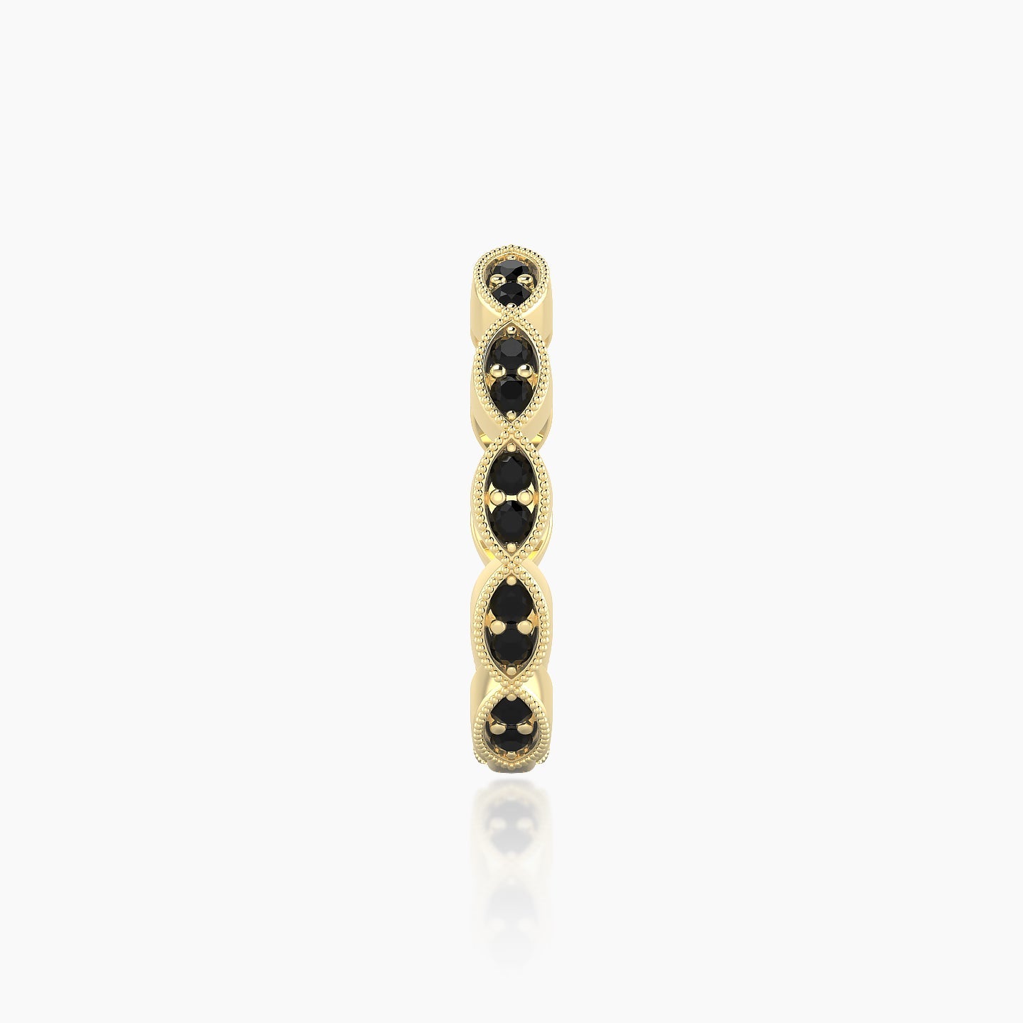 Bellona | 18k Yellow Gold 11 mm Black Diamond Hoop Piercing