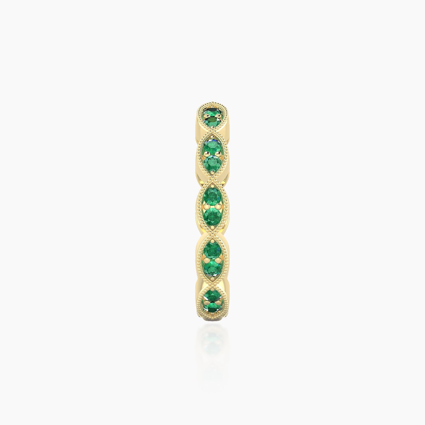 Bellona | 18k Yellow Gold 11 mm Emerald Hoop Piercing