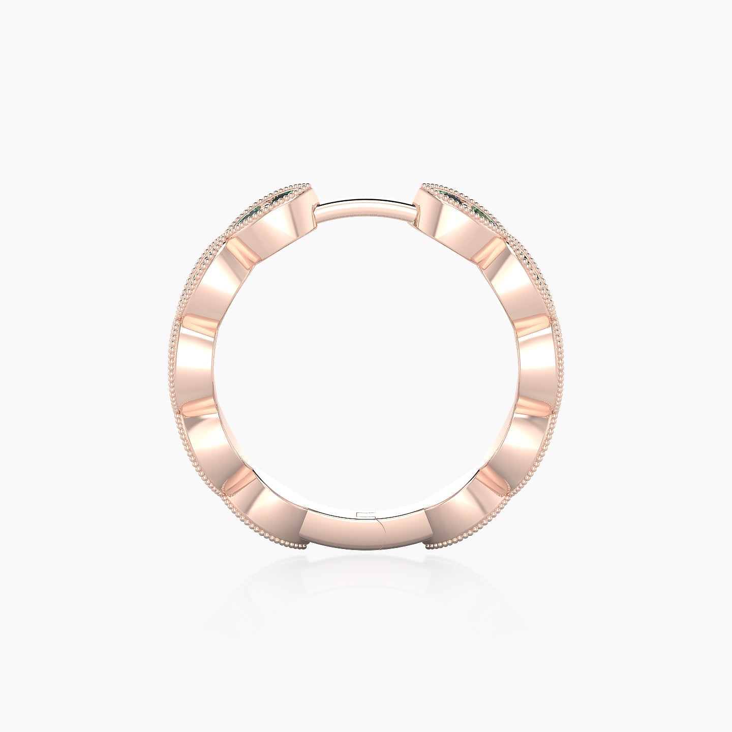 Bellona | 18k Rose Gold 11 mm Emerald Hoop Piercing