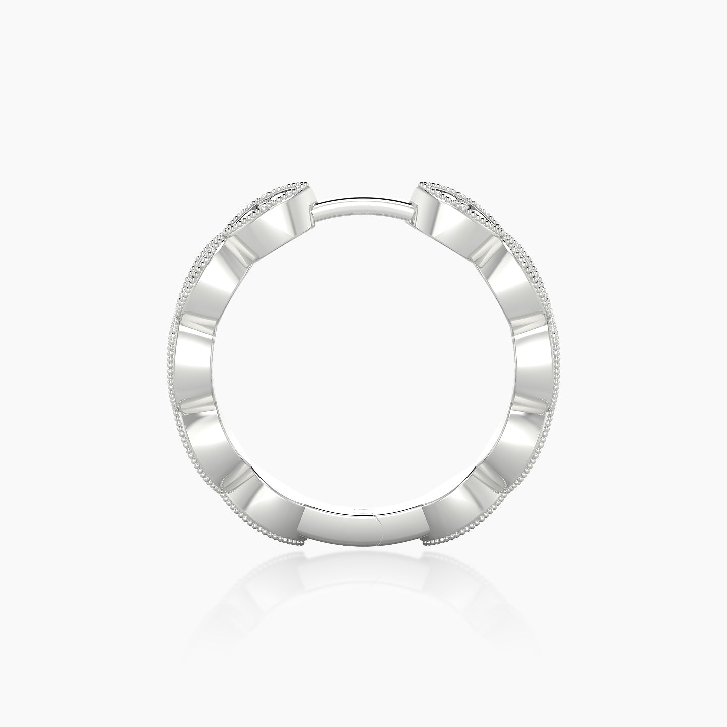 Bellona | 18k White Gold 11 mm Black Diamond Hoop Piercing