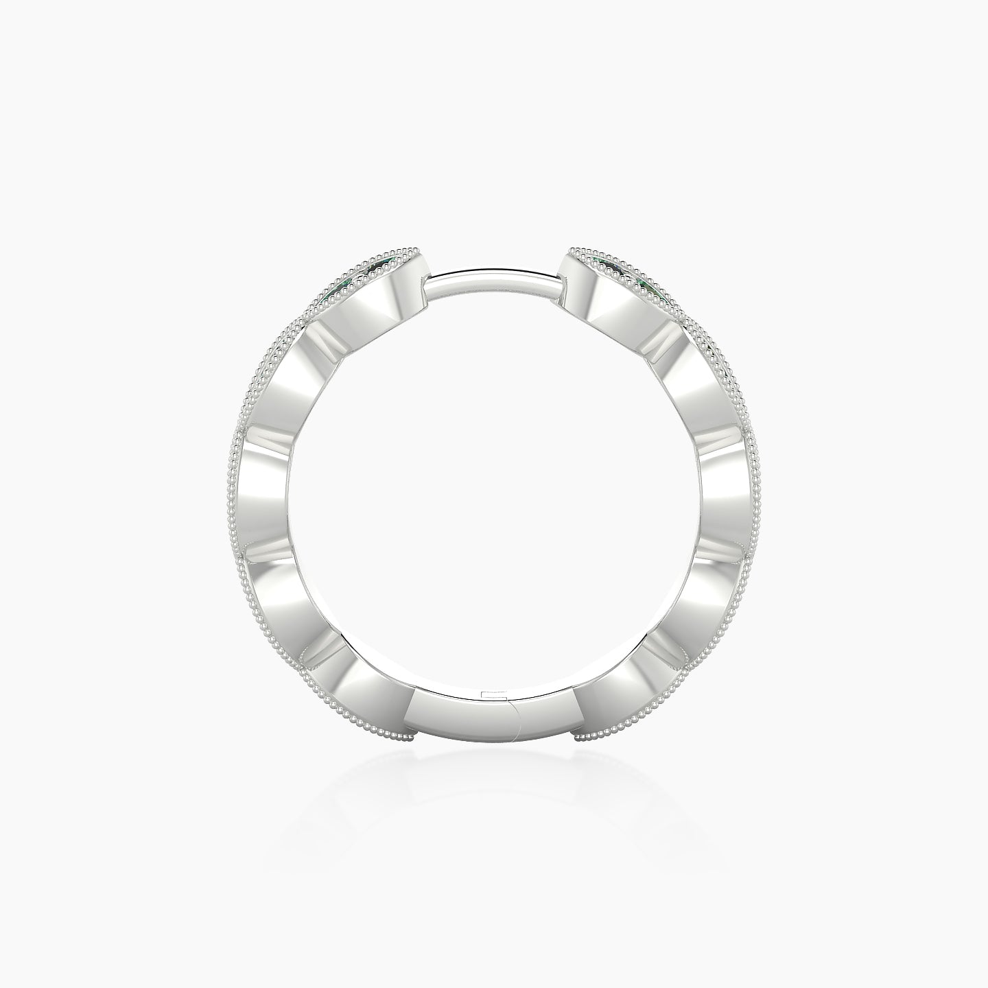 Bellona | 18k White Gold 11 mm Emerald Hoop Piercing