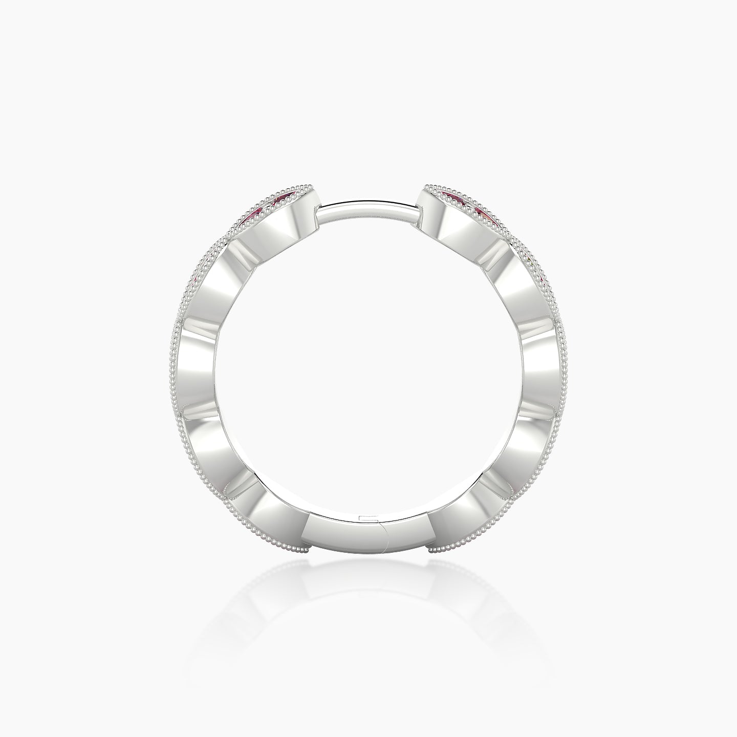 Bellona | 18k White Gold 11 mm Ruby Hoop Piercing